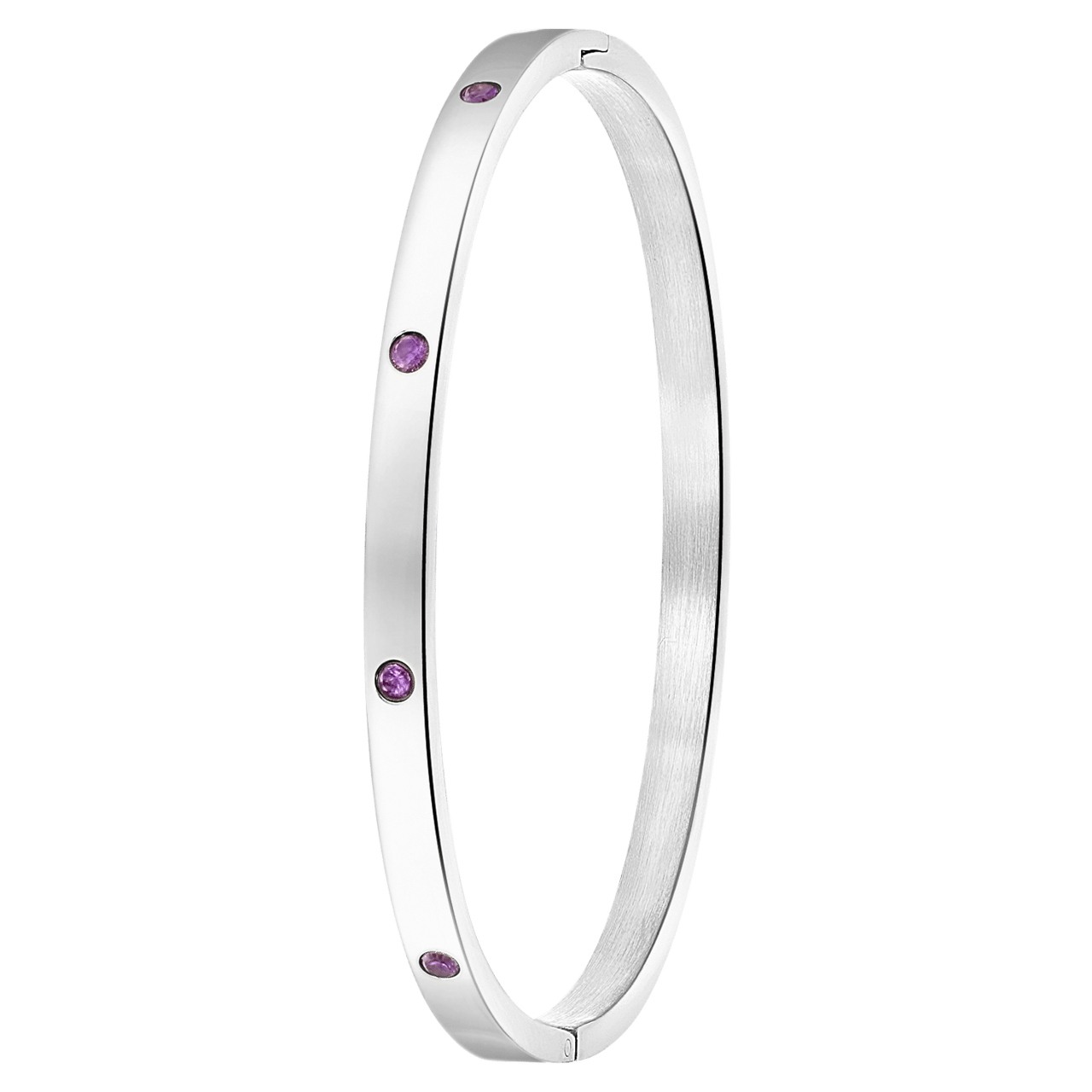 Stainless steel armband bangle geboortestenen