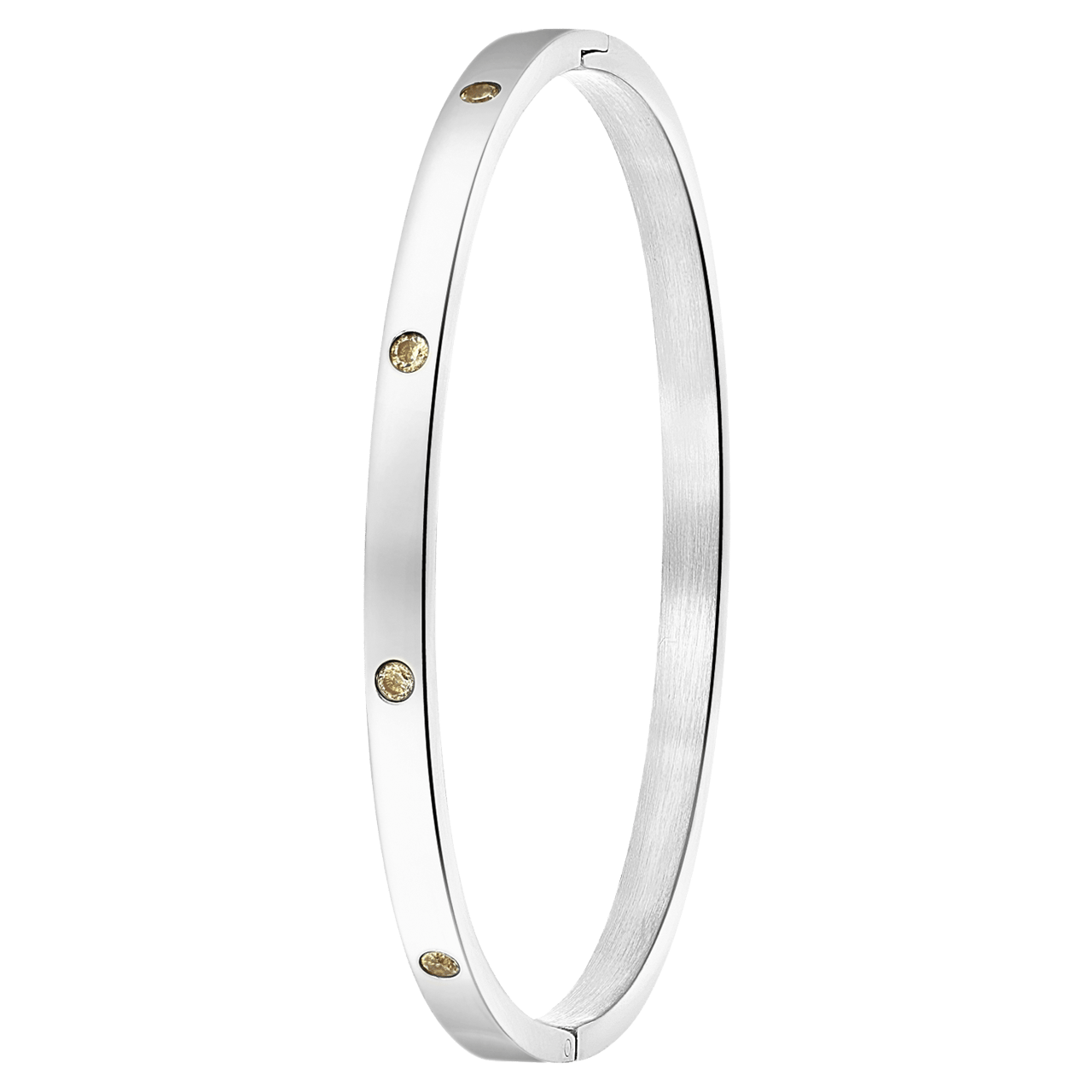Bangle-Armreif, Edelstahl, Geburtssteine