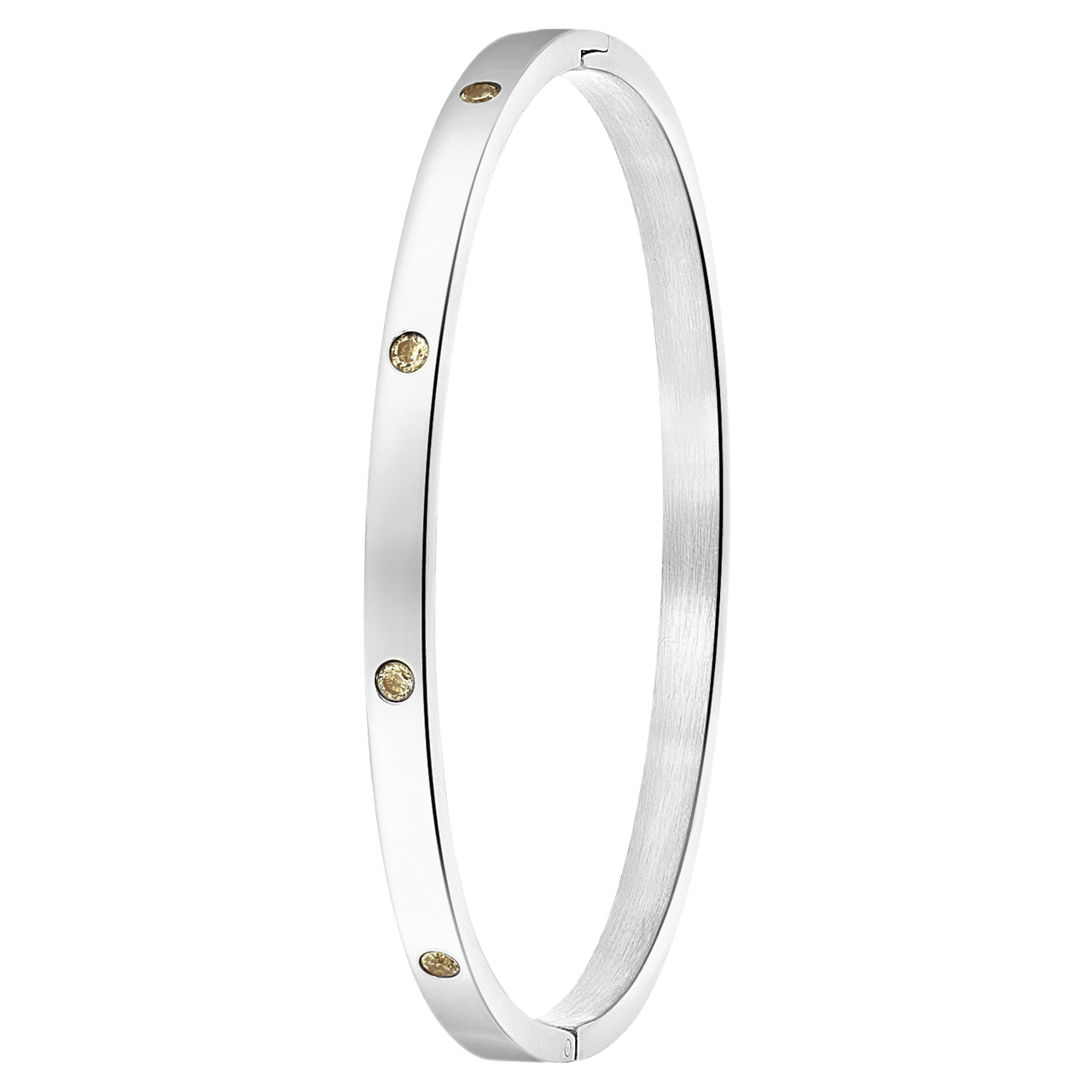 Stainless steel armband bangle geboortestenen