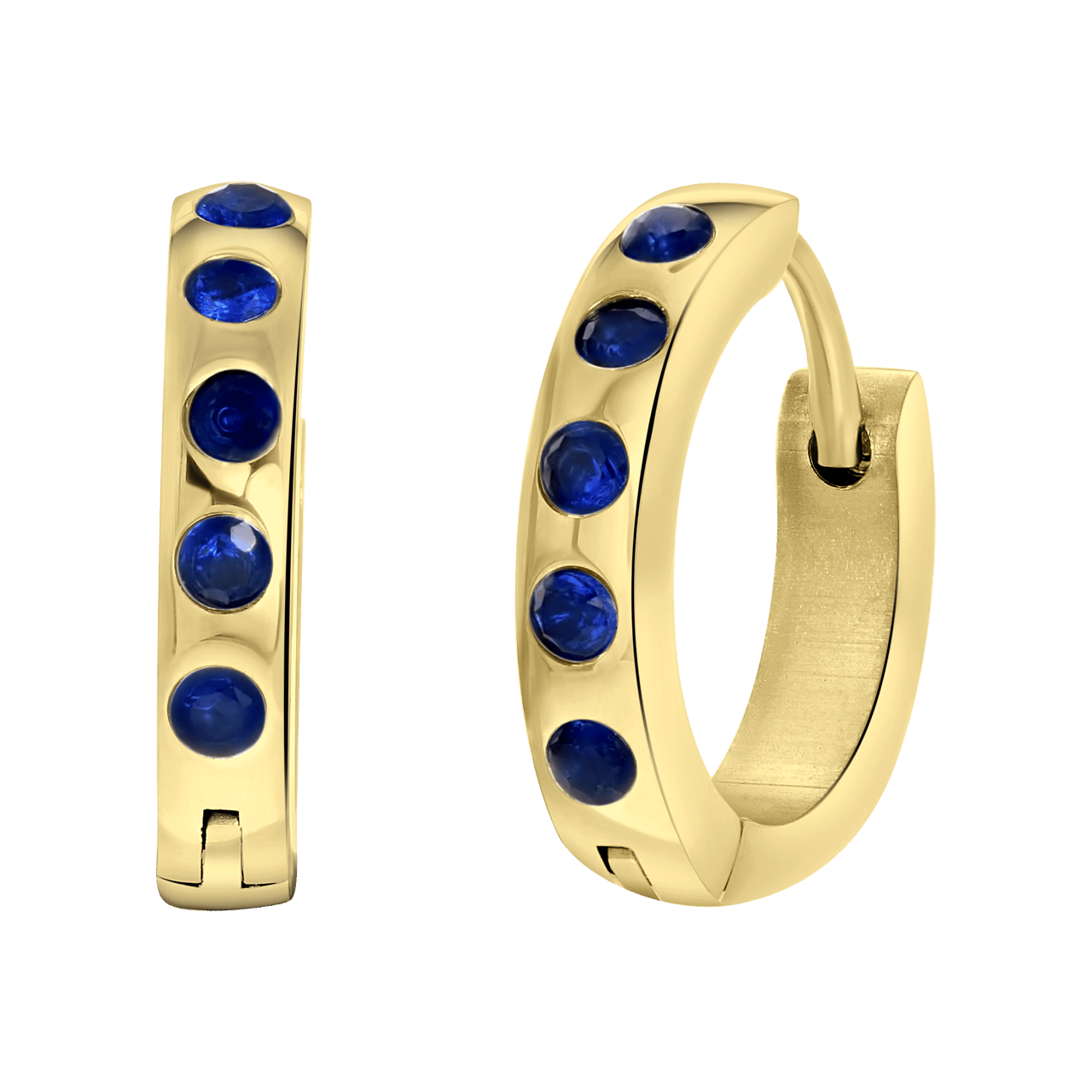 Stainless steel goldplated oorbellen geboortestenen