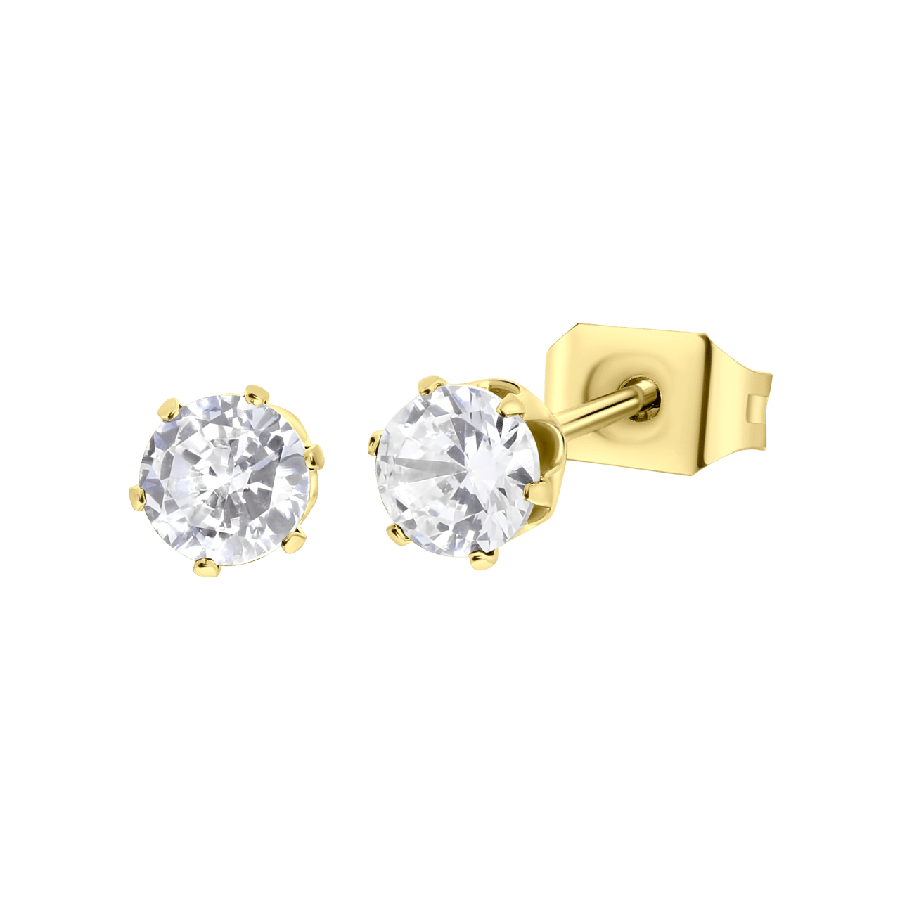 Stainless steel goldplated oorbellen geboortestenen