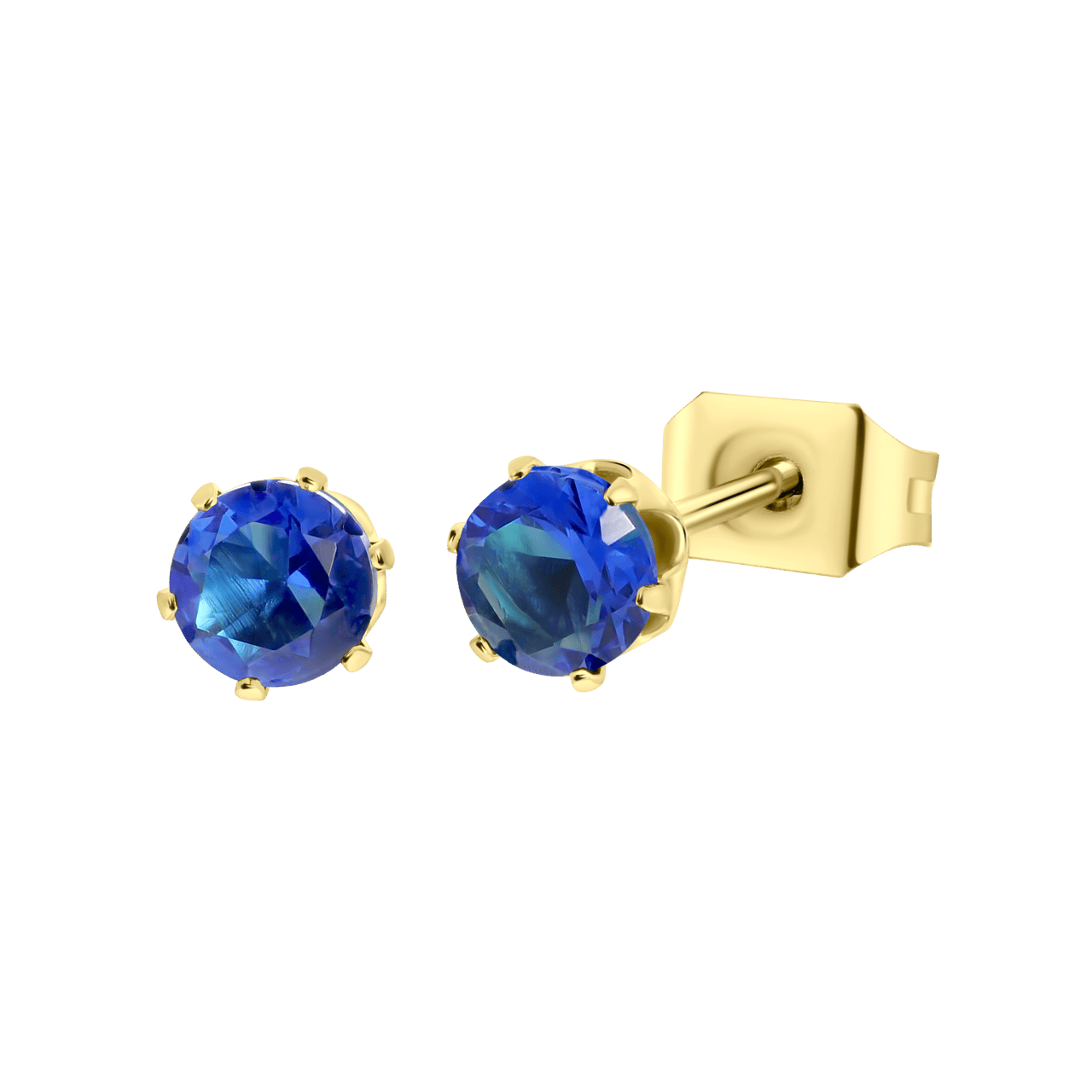 Stainless steel goldplated oorbellen geboortestenen
