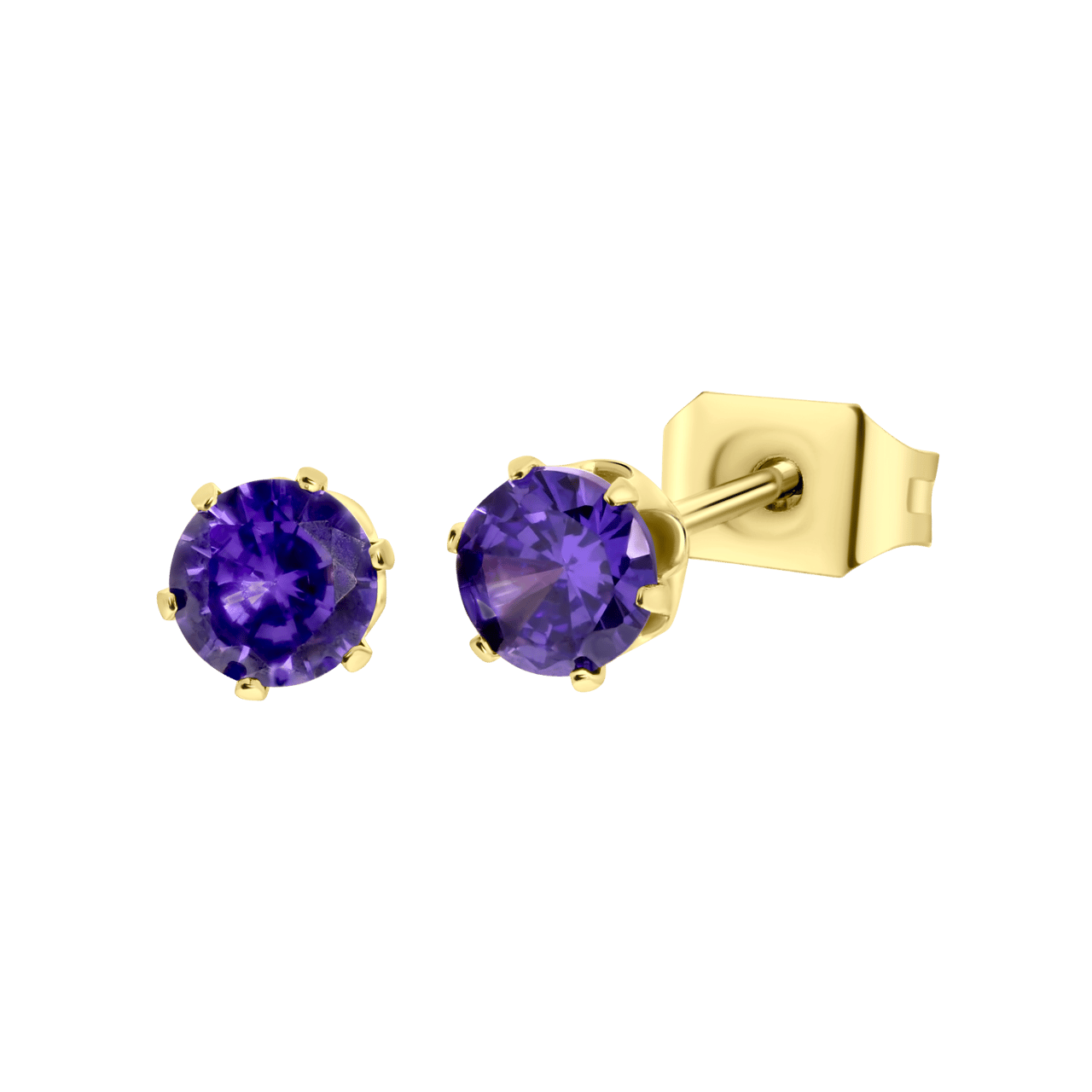 Stalen goldplated oorbellen geboortestenen