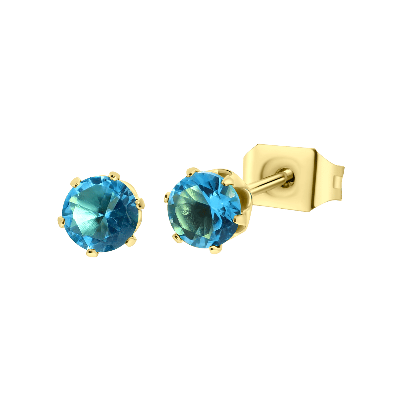 Stainless steel goldplated oorbellen geboortestenen
