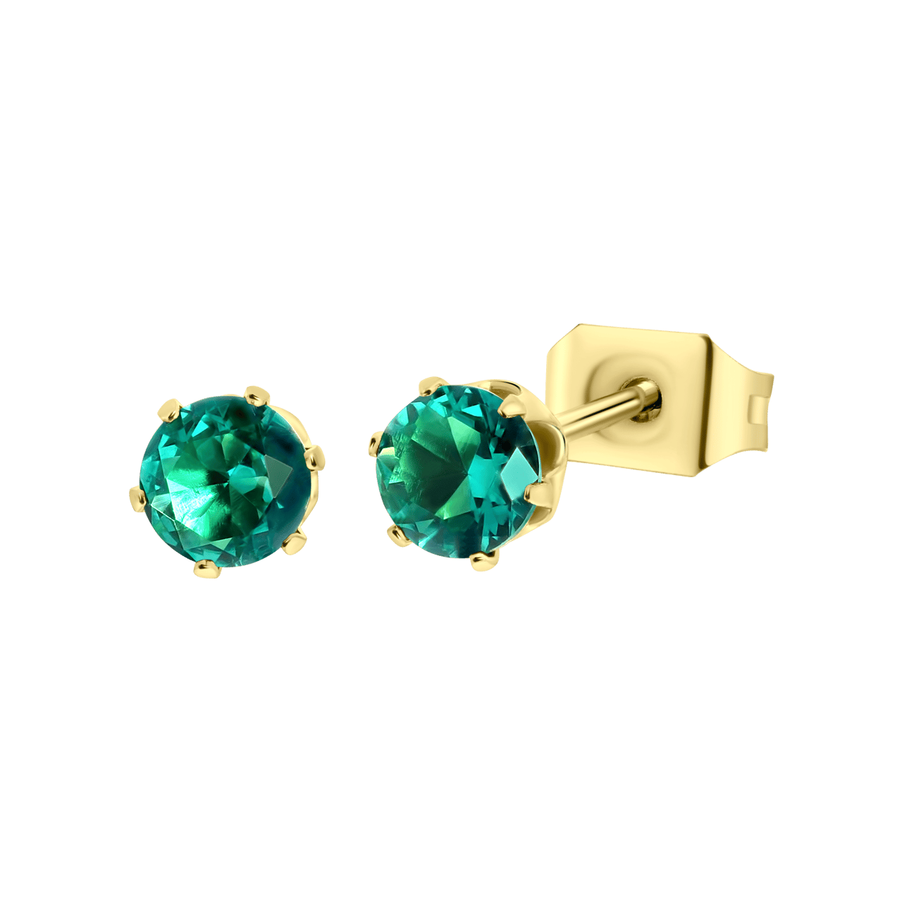 Stalen goldplated oorbellen geboortestenen