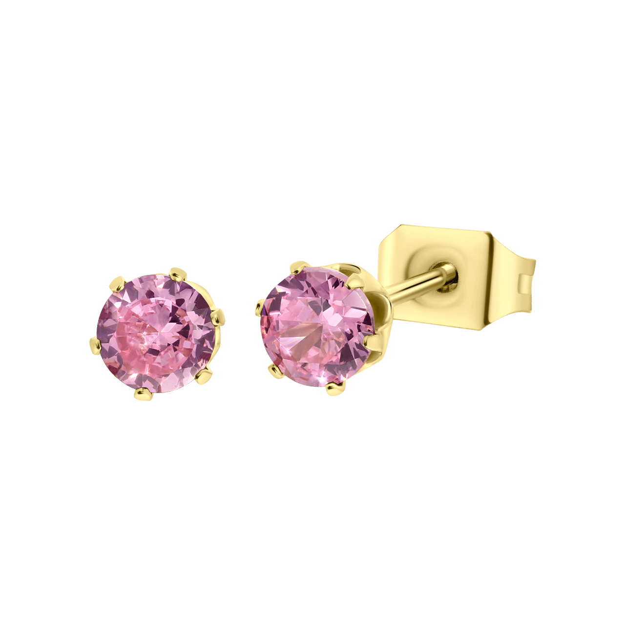 Stalen goldplated oorbellen geboortestenen