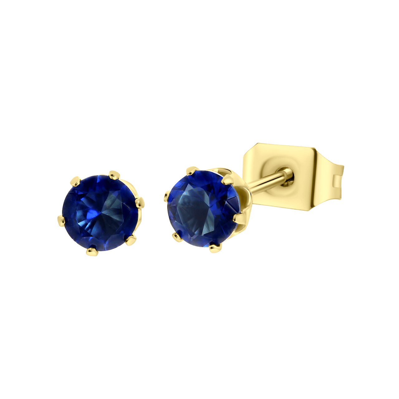 Stainless steel goldplated oorknoppen met geboortesteen voor dames