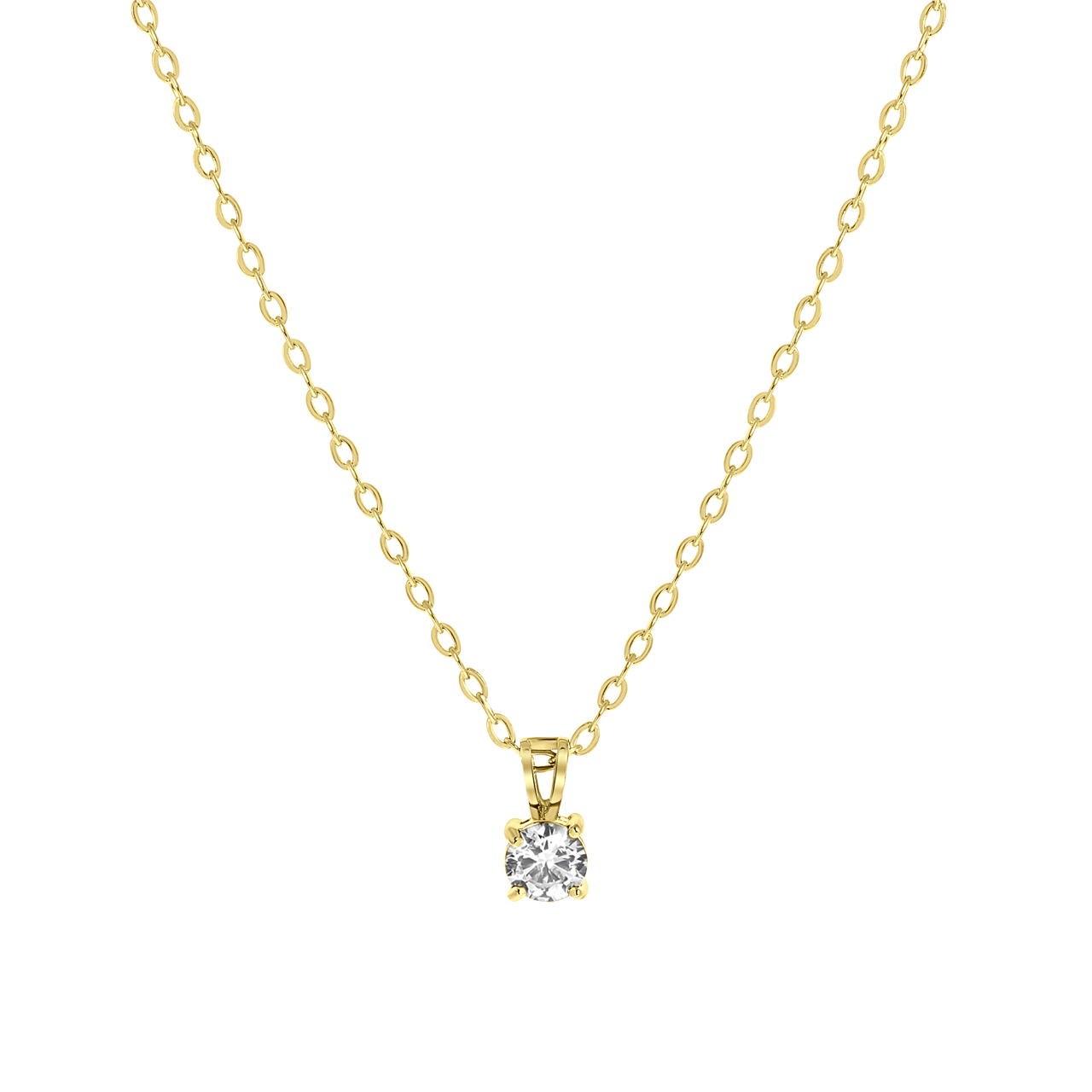 Stainless steel goldplated ketting&hanger geboortesteen