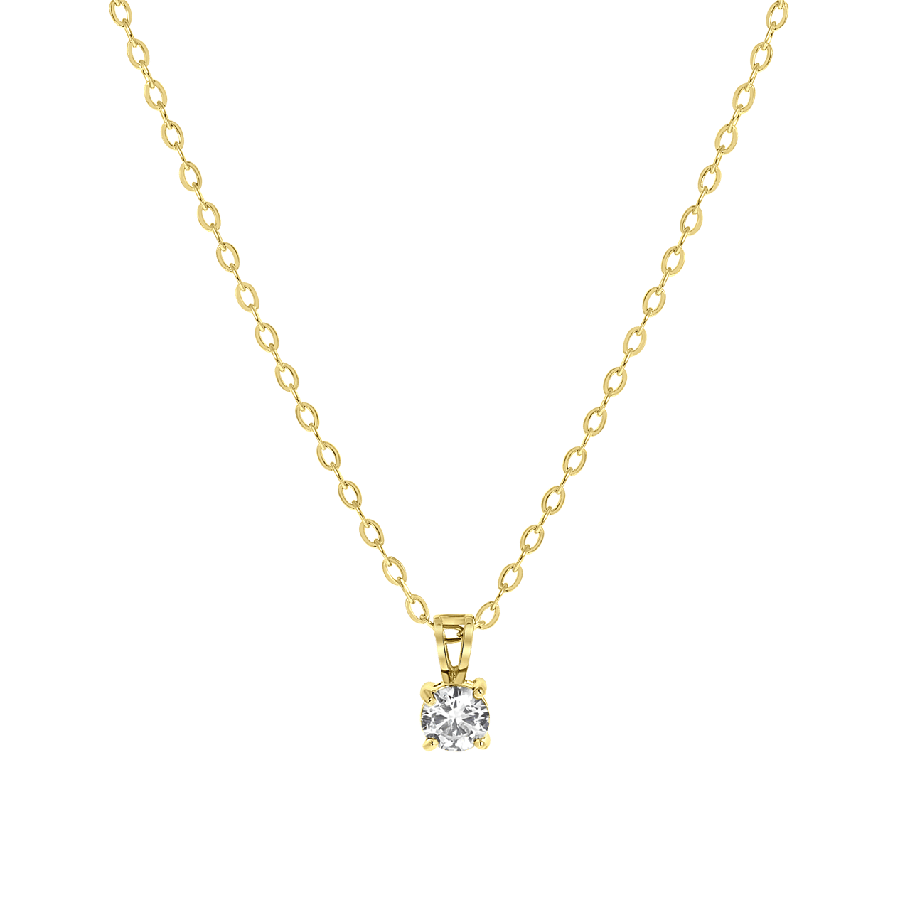 Stalen goldplated ketting&hanger geboortesteen