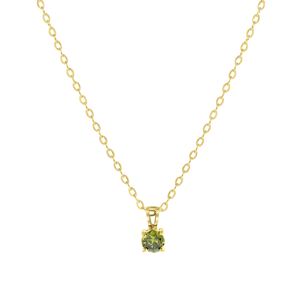 Stainless steel goldplated ketting&hanger geboortesteen