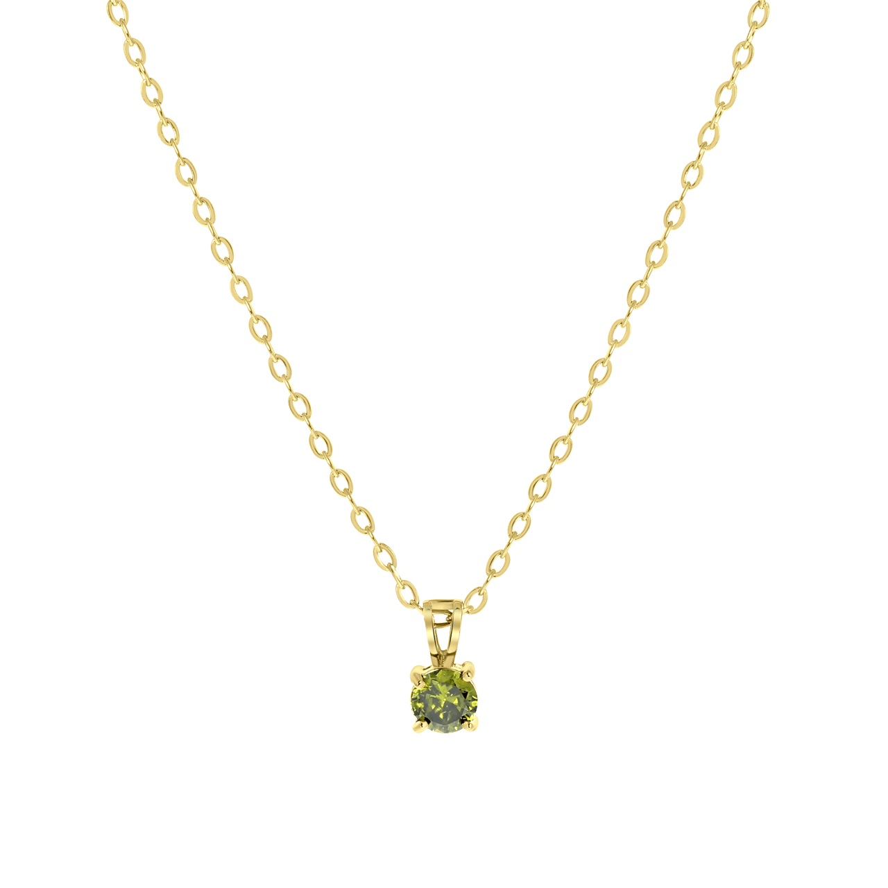 Stalen goldplated ketting&hanger geboortesteen