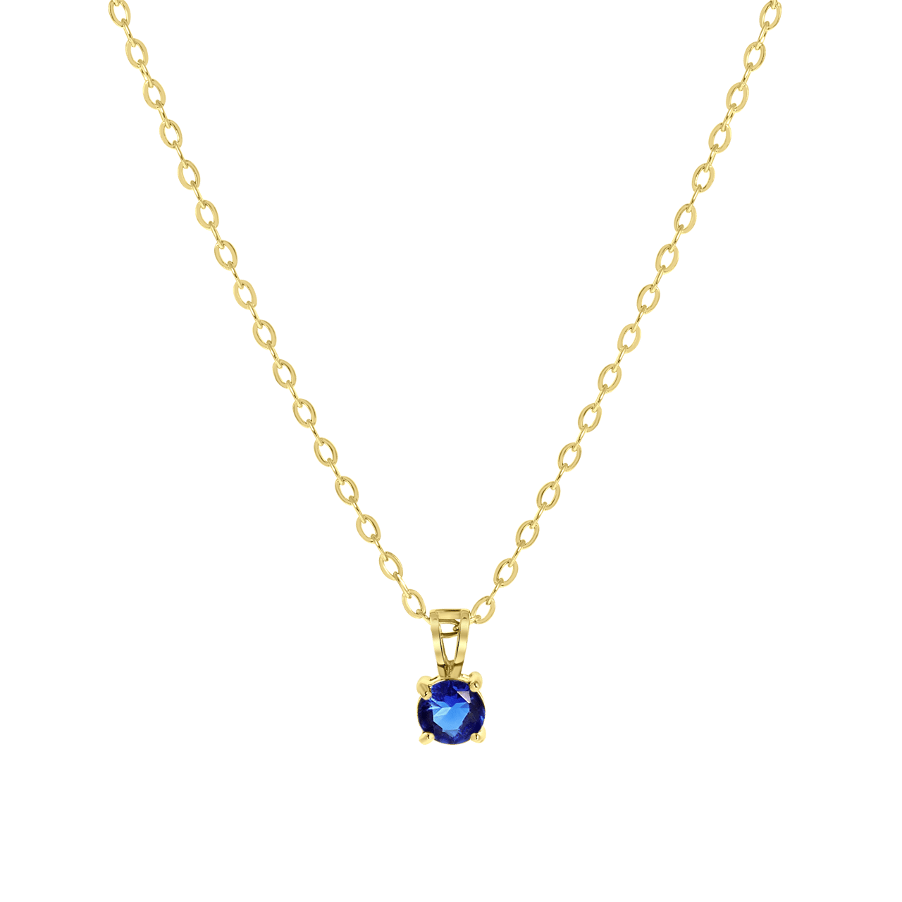 Stainless steel goldplated ketting met hanger geboortesteen voor dames