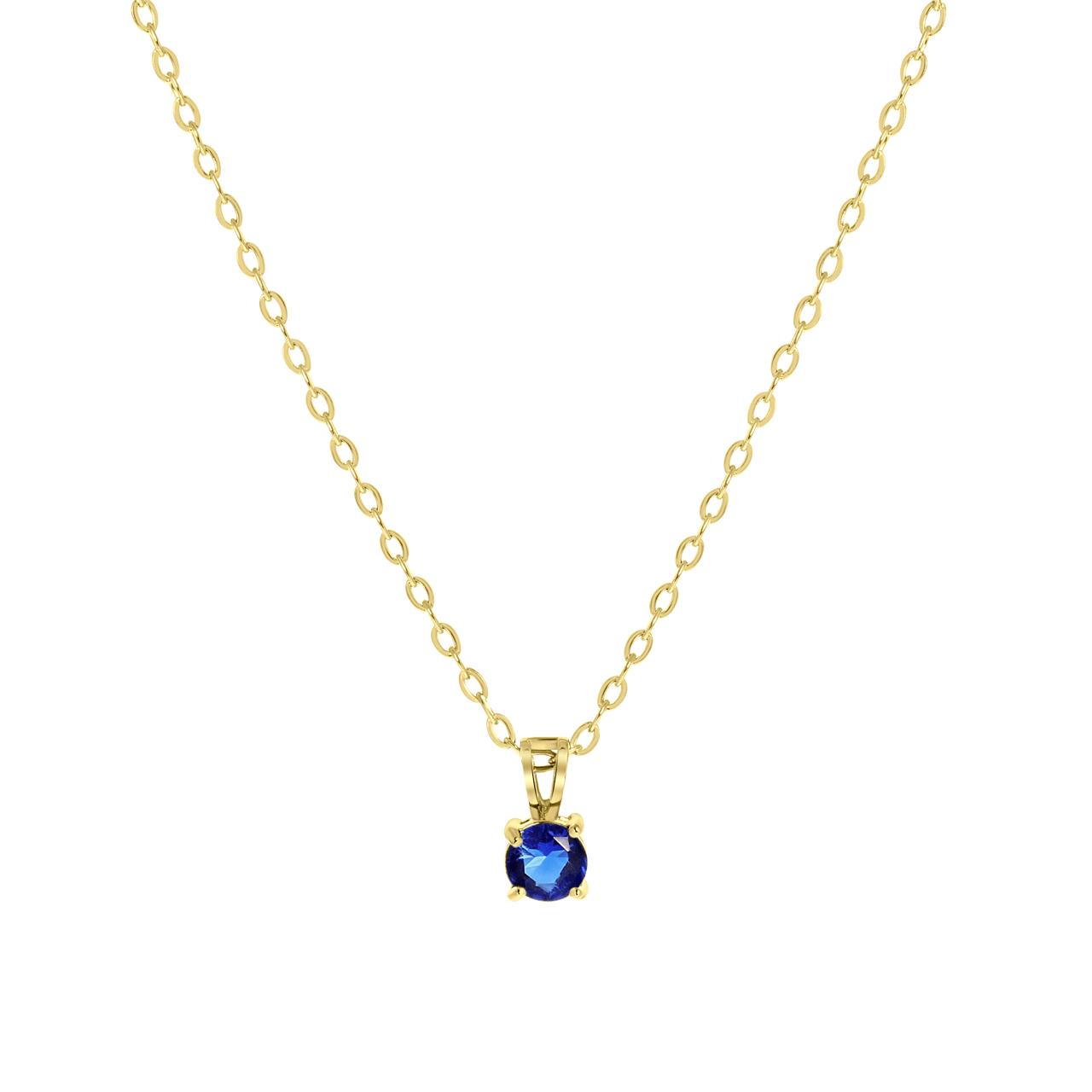 Stalen goldplated ketting&hanger geboortesteen