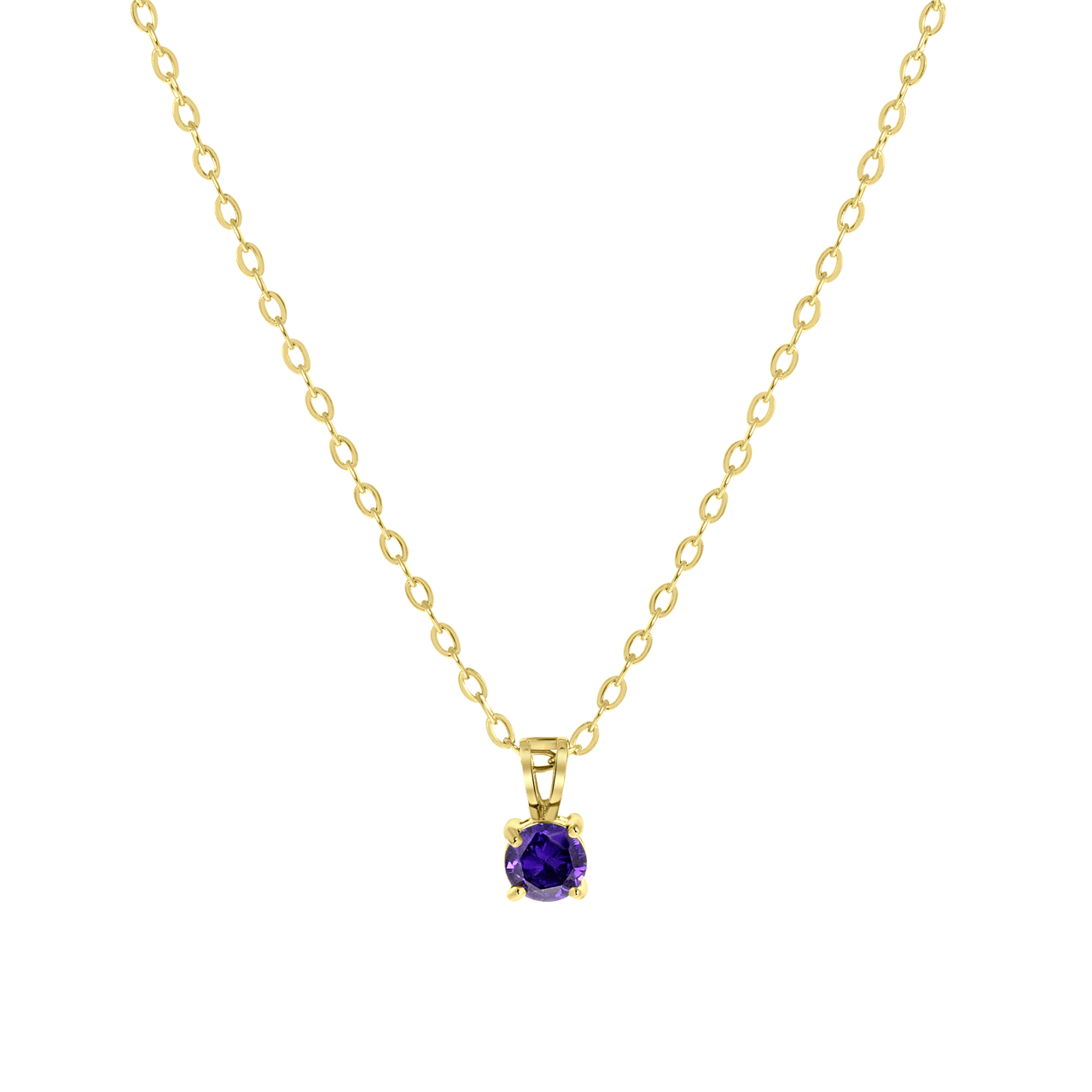 Stainless steel goldplated ketting met hanger geboortesteen voor dames