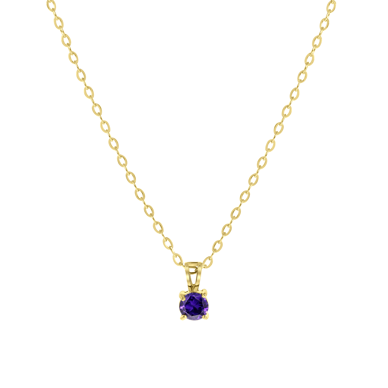 Stalen goldplated ketting&hanger geboortesteen