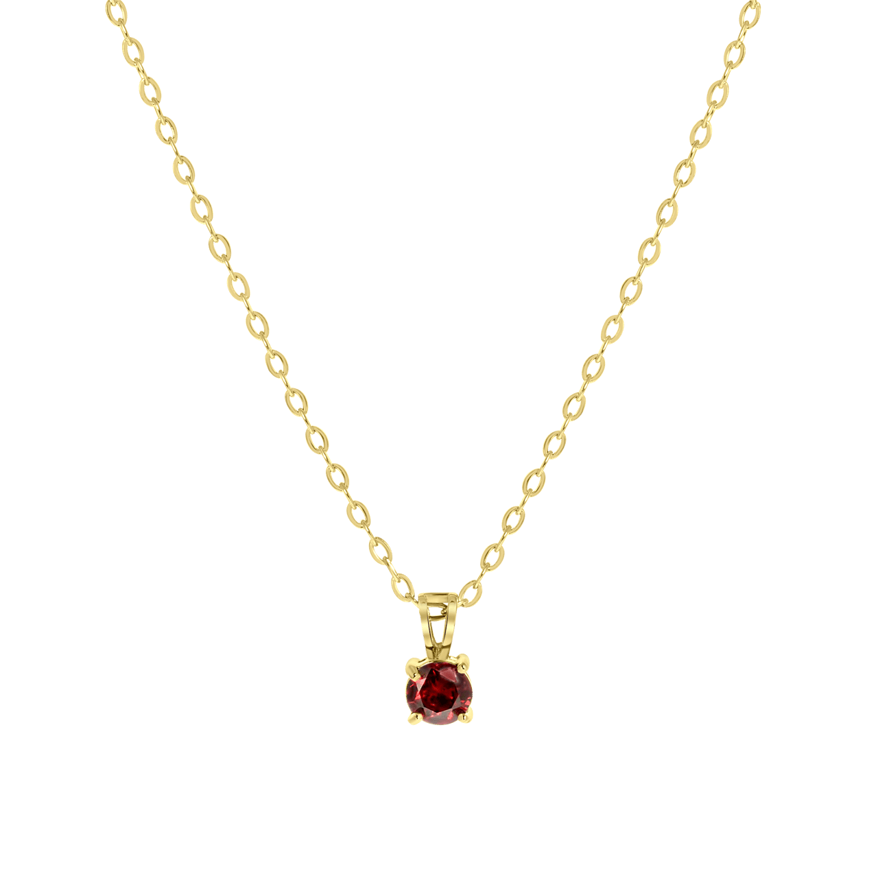 Stainless steel goldplated ketting met hanger geboortesteen voor dames