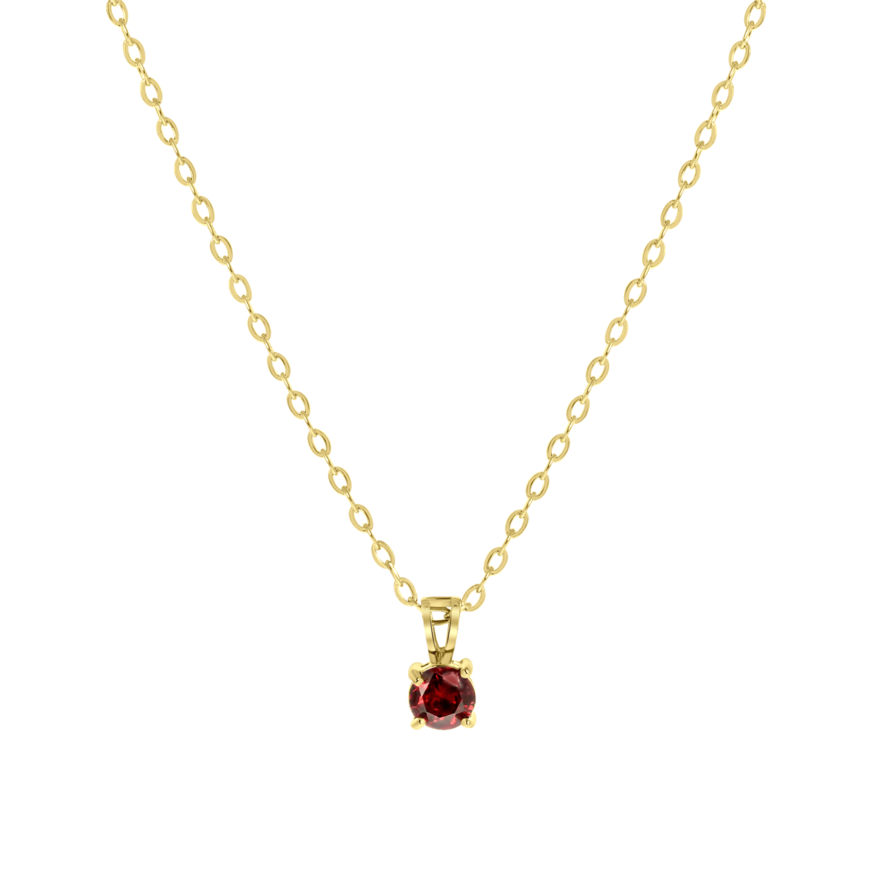 Stalen goldplated ketting met hanger geboortesteen voor dames