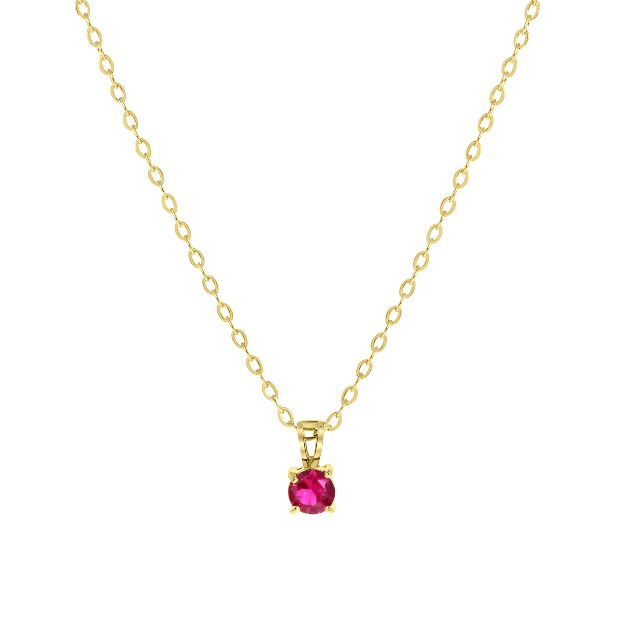 Stalen goldplated ketting&hanger geboortesteen