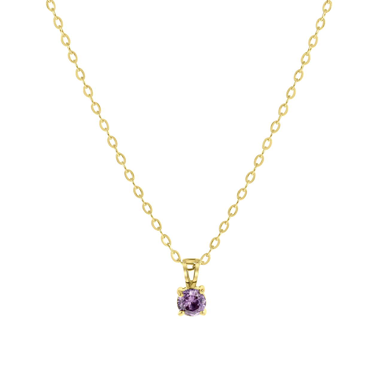 Stainless steel goldplated ketting&hanger geboortesteen