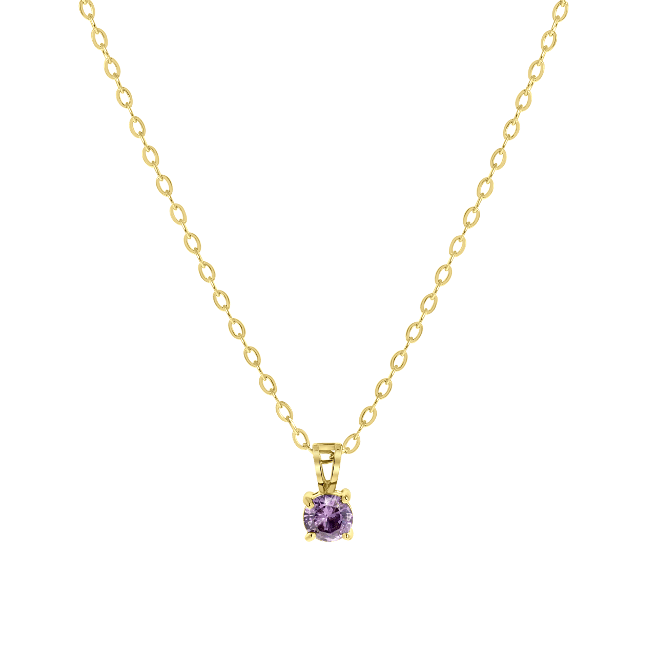 Stalen goldplated ketting&hanger geboortesteen