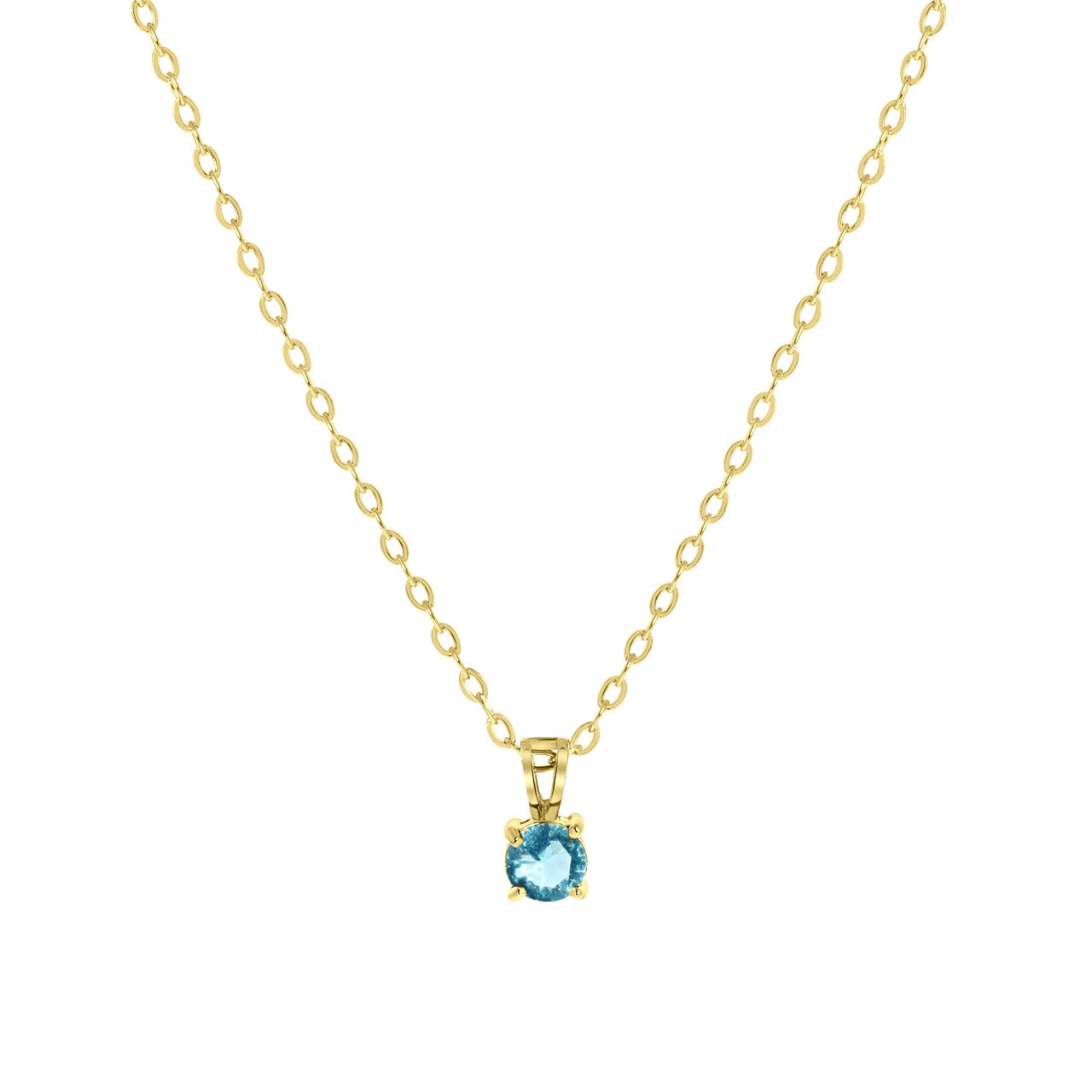 Stainless steel goldplated ketting&hanger geboortesteen