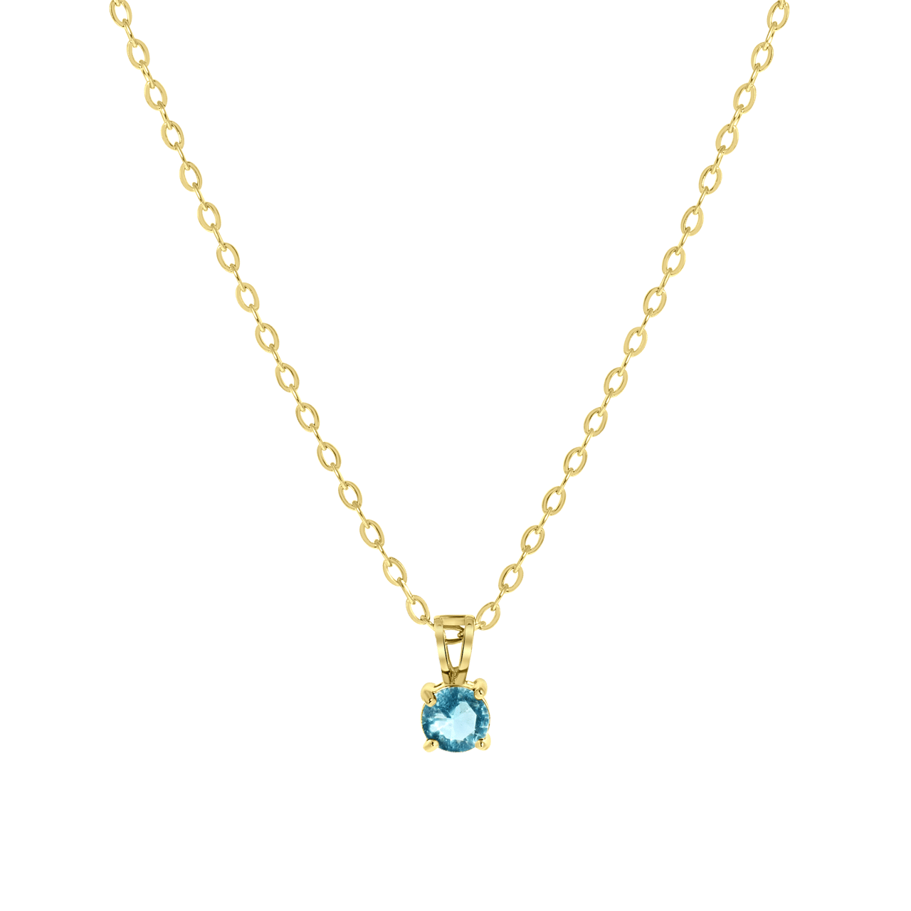 Stalen goldplated ketting&hanger geboortesteen
