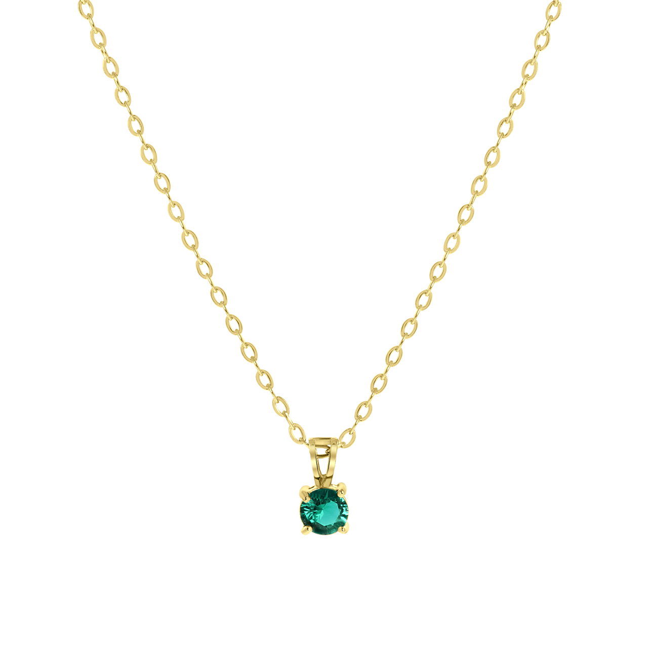 Stainless steel goldplated ketting&hanger geboortesteen