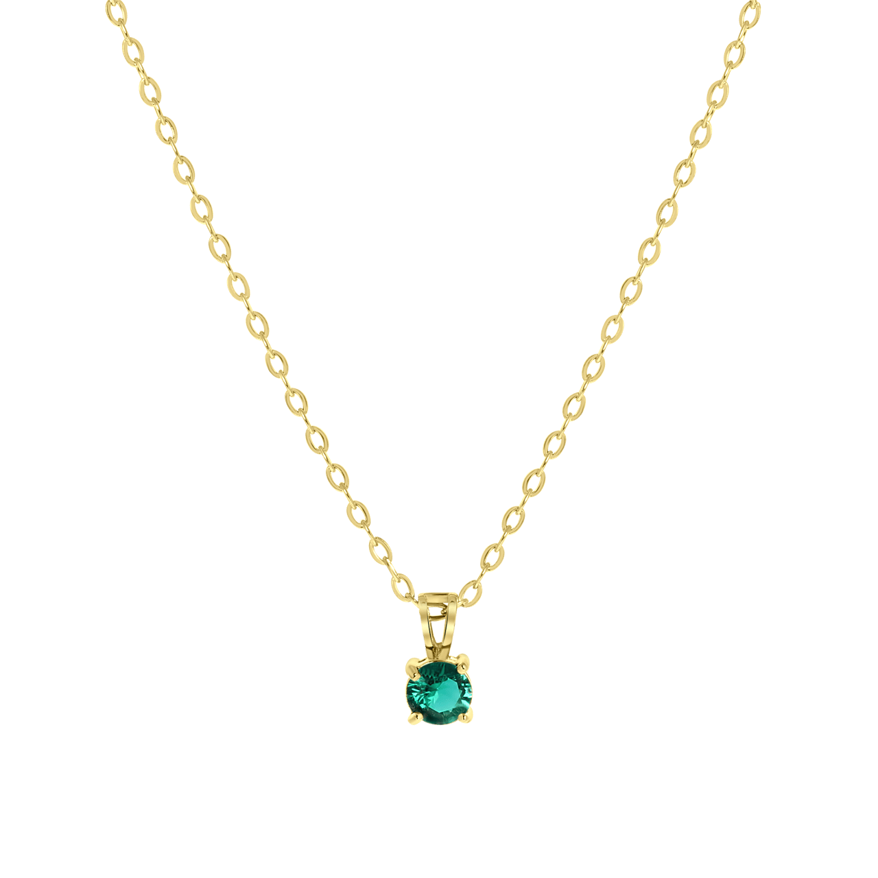 Stalen goldplated ketting&hanger geboortesteen