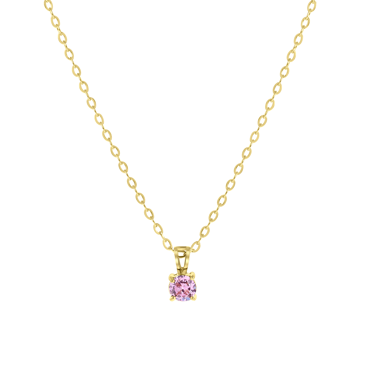 Stainless steel goldplated ketting&hanger geboortesteen
