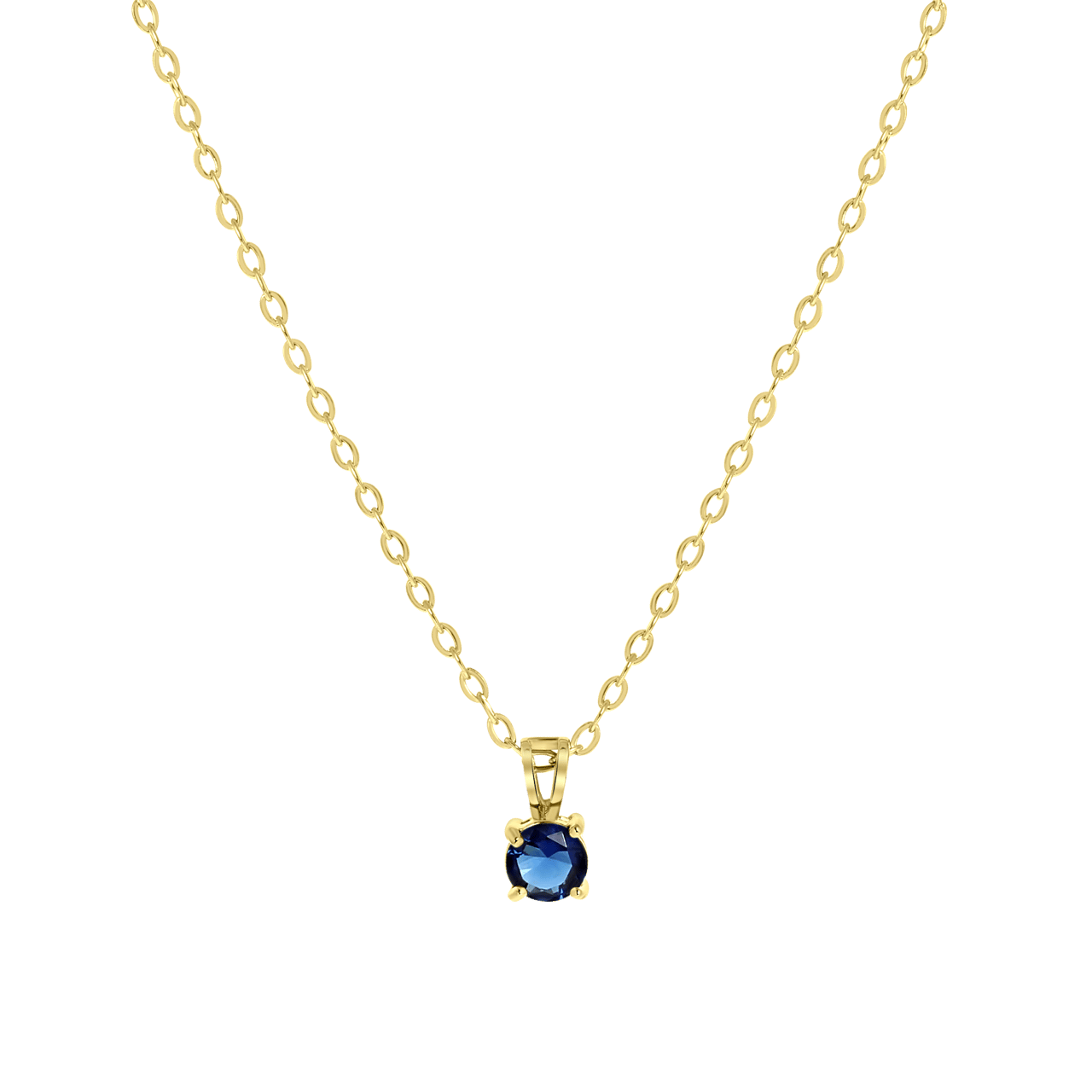 Stainless steel goldplated ketting met hanger geboortesteen voor dames