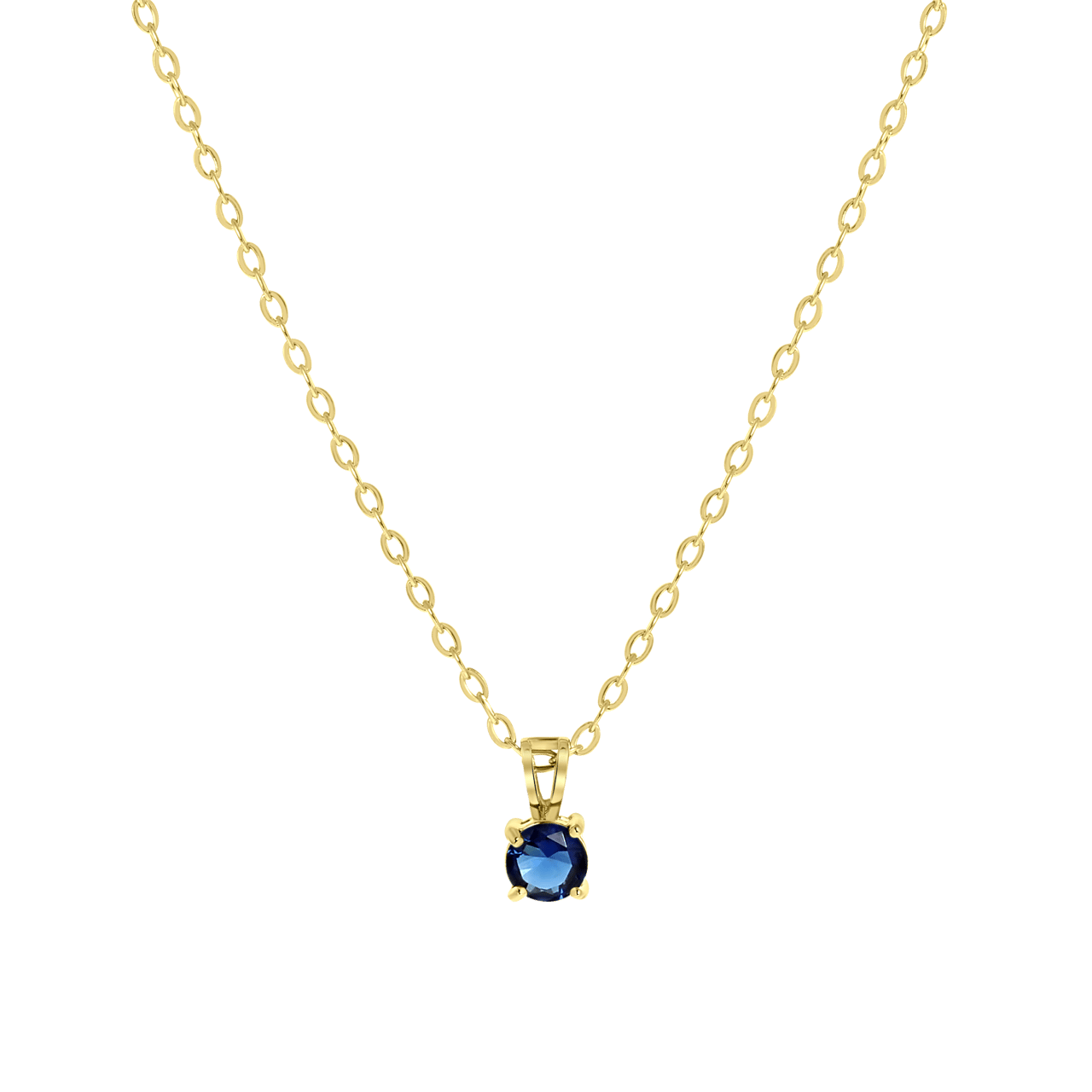 Stalen goldplated ketting&hanger geboortesteen