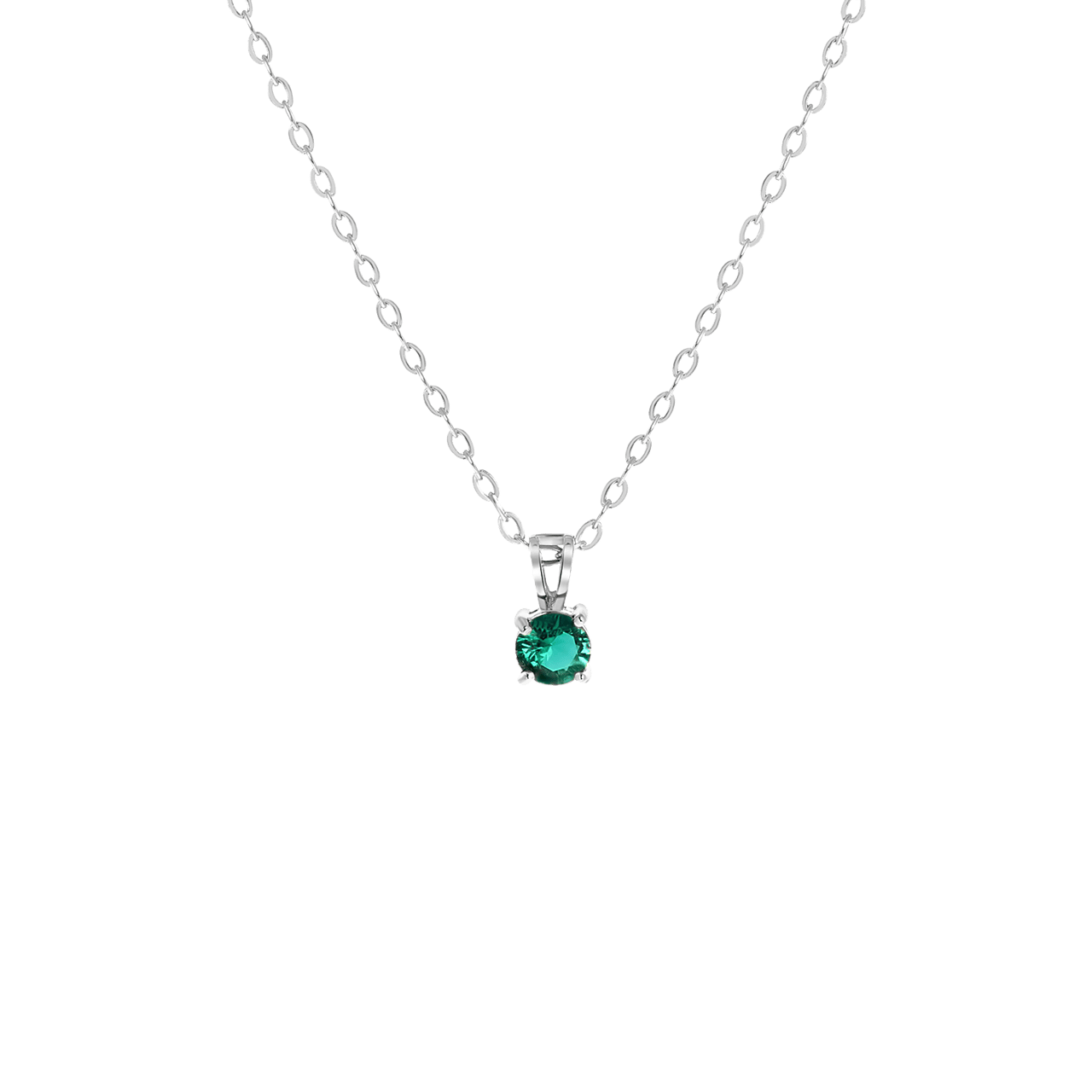 Stainless steel ketting&hanger geboortesteen