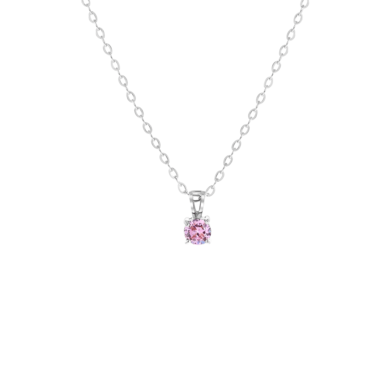 Stainless steel ketting&hanger geboortesteen