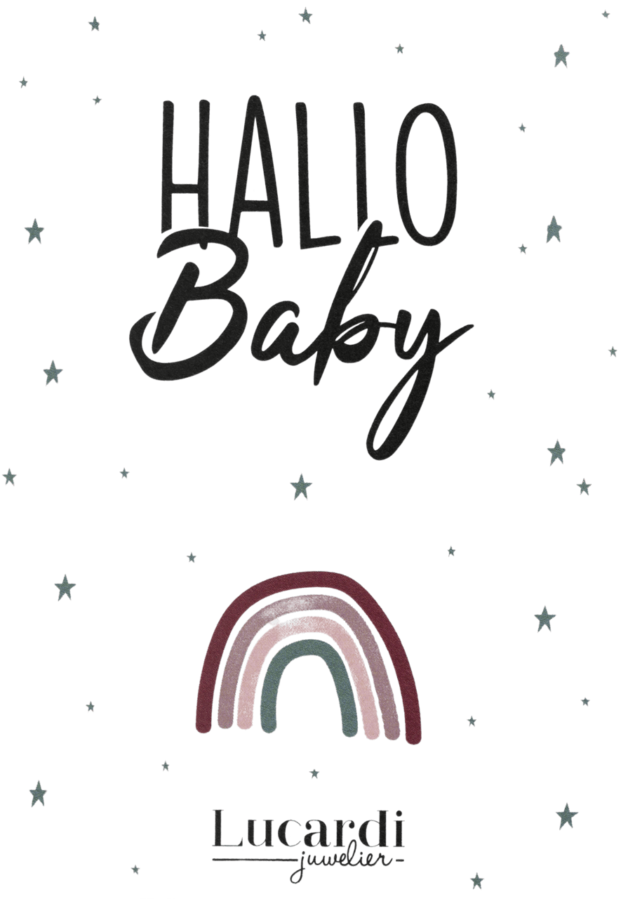 Karte HALLO BABY mit Umschlag für ein Armband
