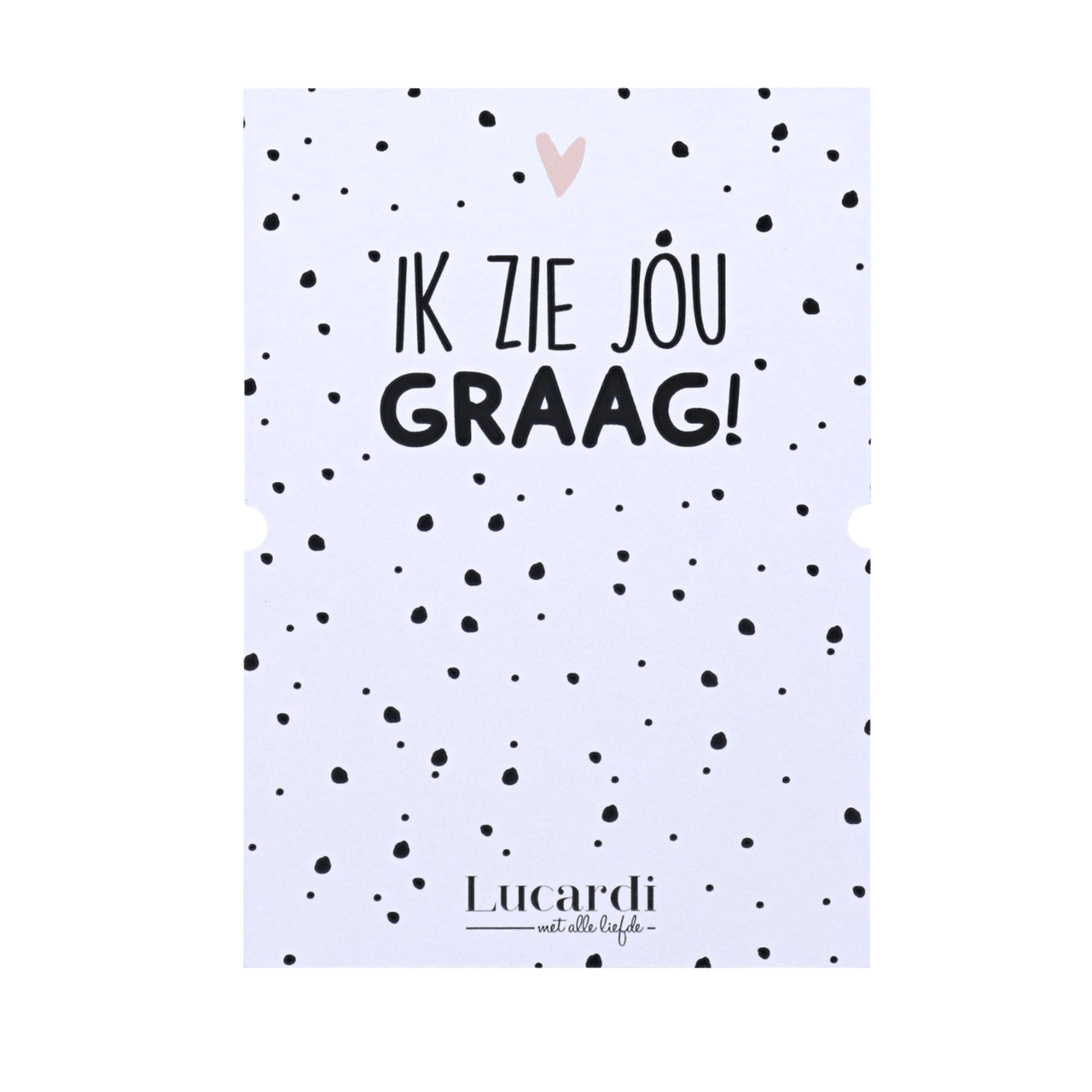 Karte IK ZIE JOU GRAAG (Ich bin gern bei dir) mit Umschlag für ein Armband