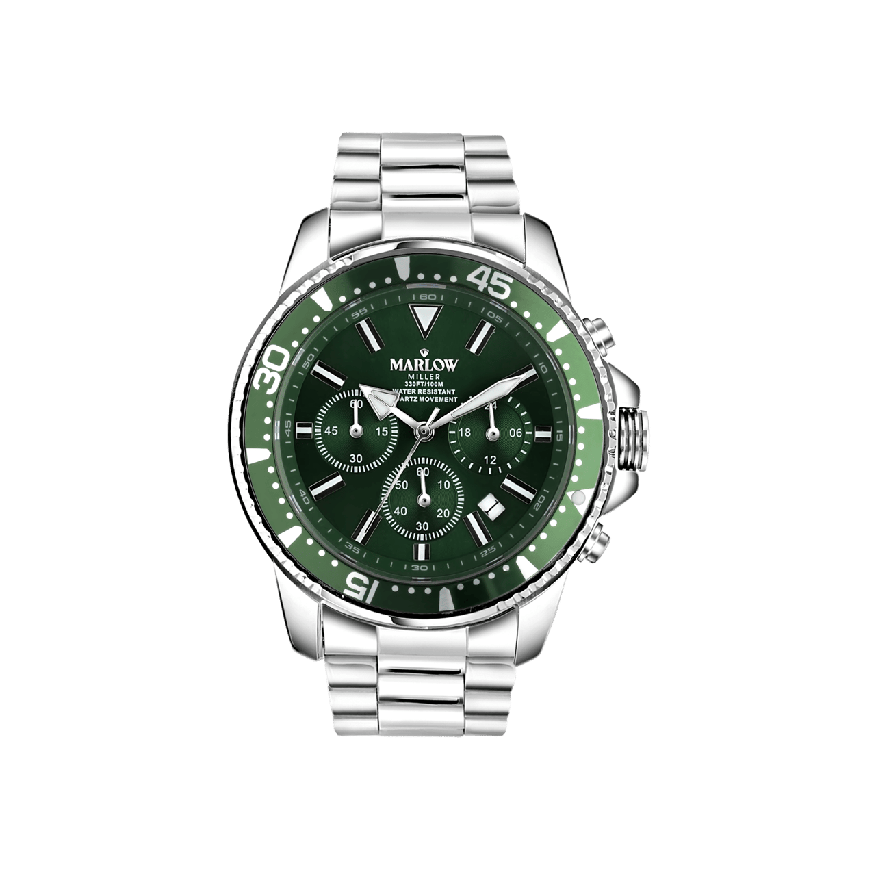 Marlow Miller Chronograf Armbanduhr, Edelstahlarmband