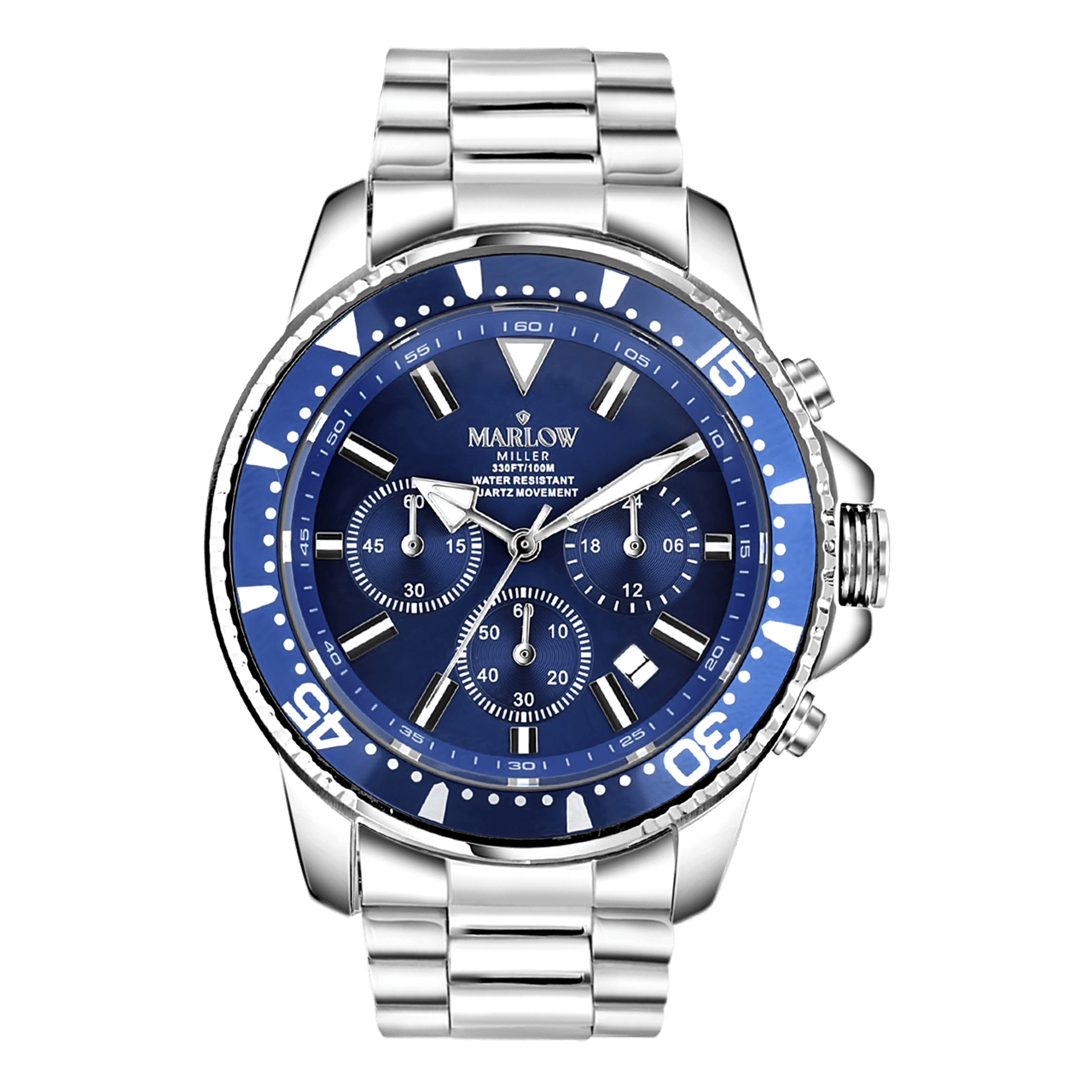 Marlow Miller Chronograf Armbanduhr, Edelstahlarmband