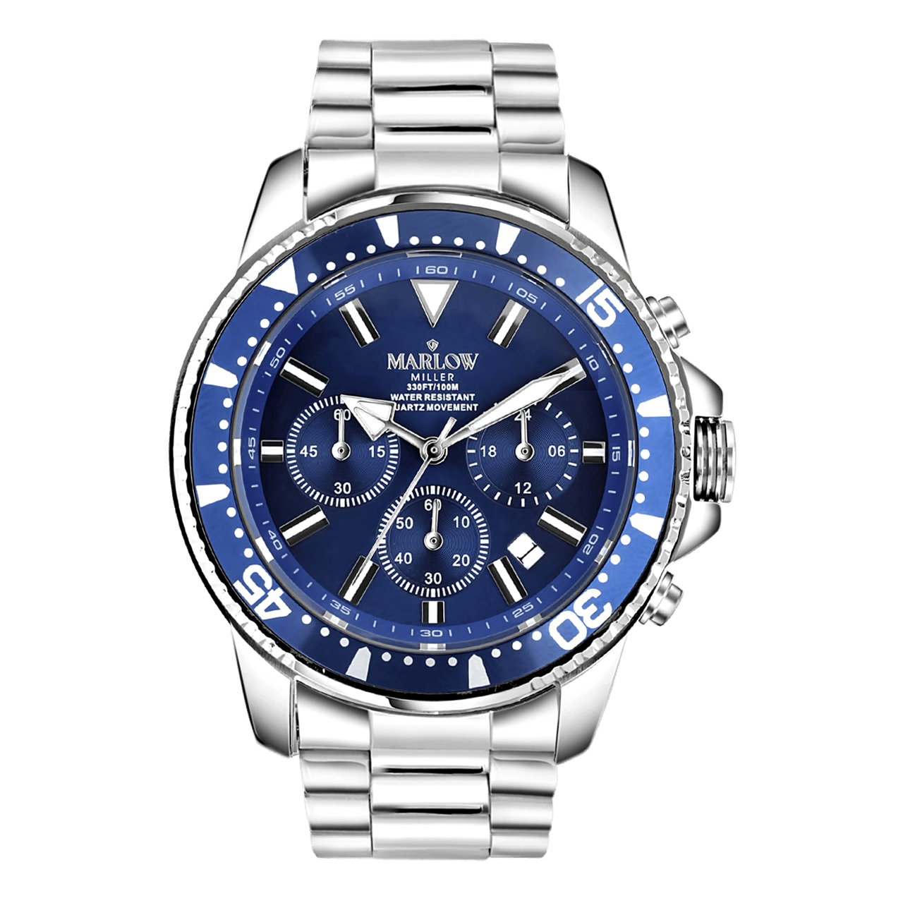 Marlow Miller chronograaf horloge stainless steel band