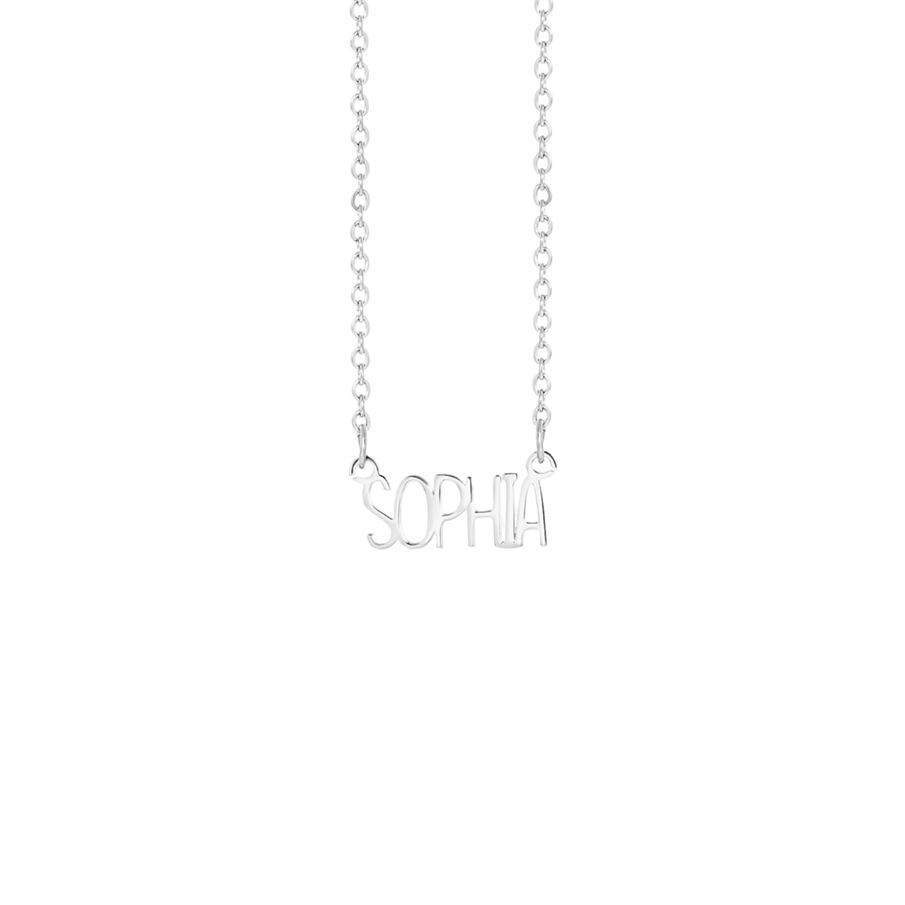 Zilveren naamketting voor dames