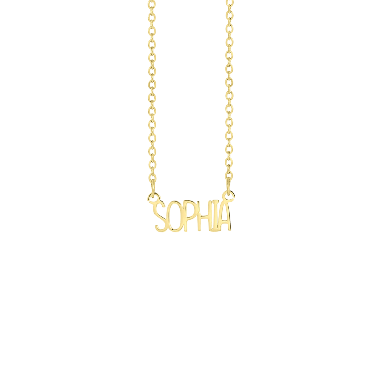 Zilveren goldplated naamketting voor dames