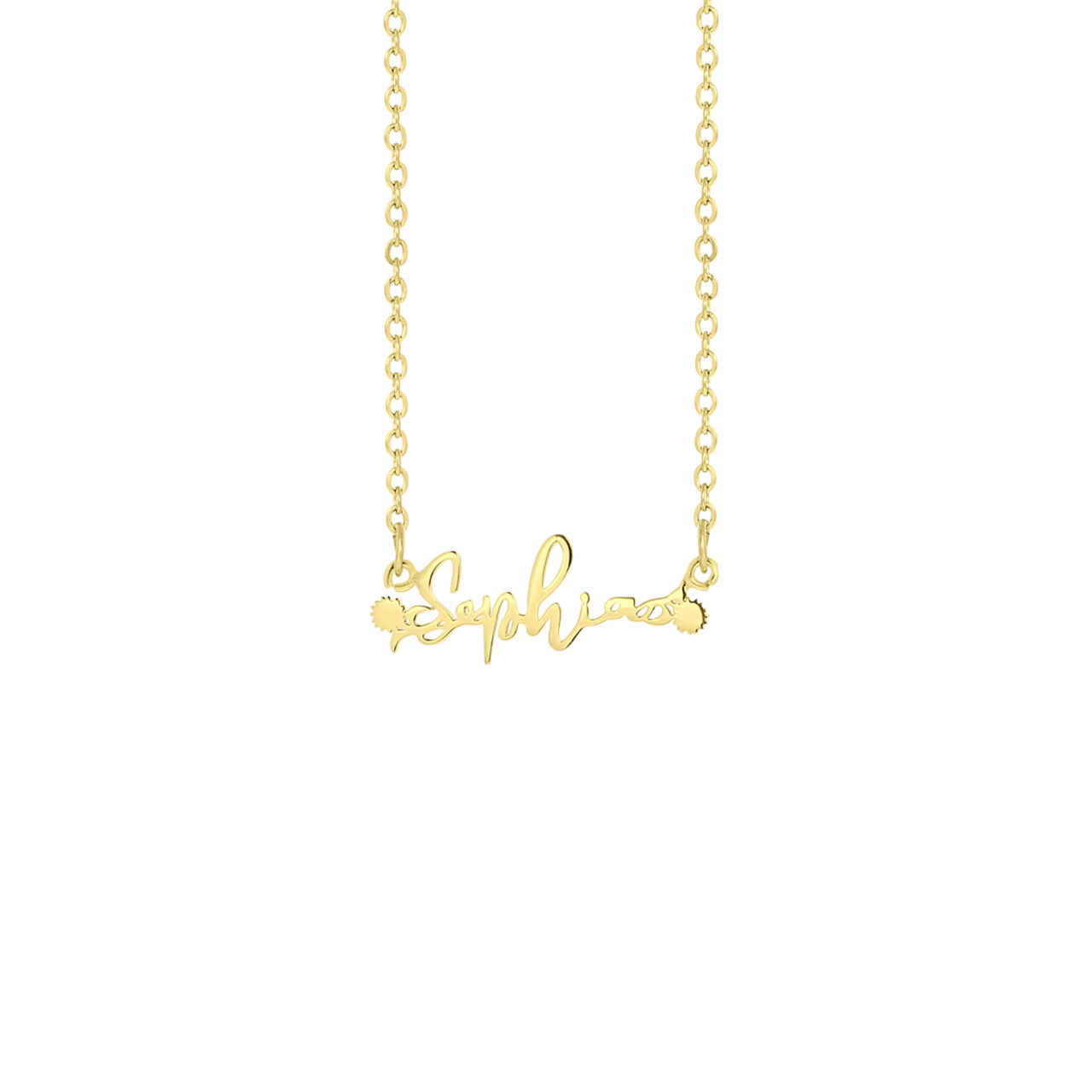 Zilveren goldplated naamketting voor dames