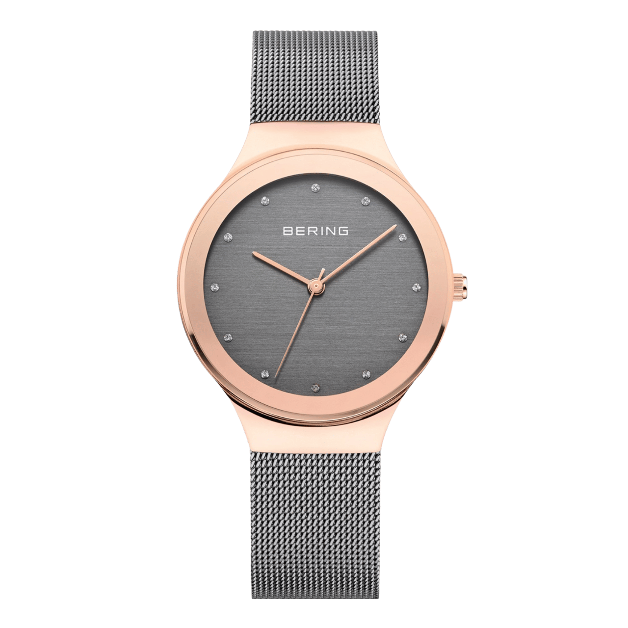 Bering Analoog Dames Horloge grijs/ rosé 12934-369