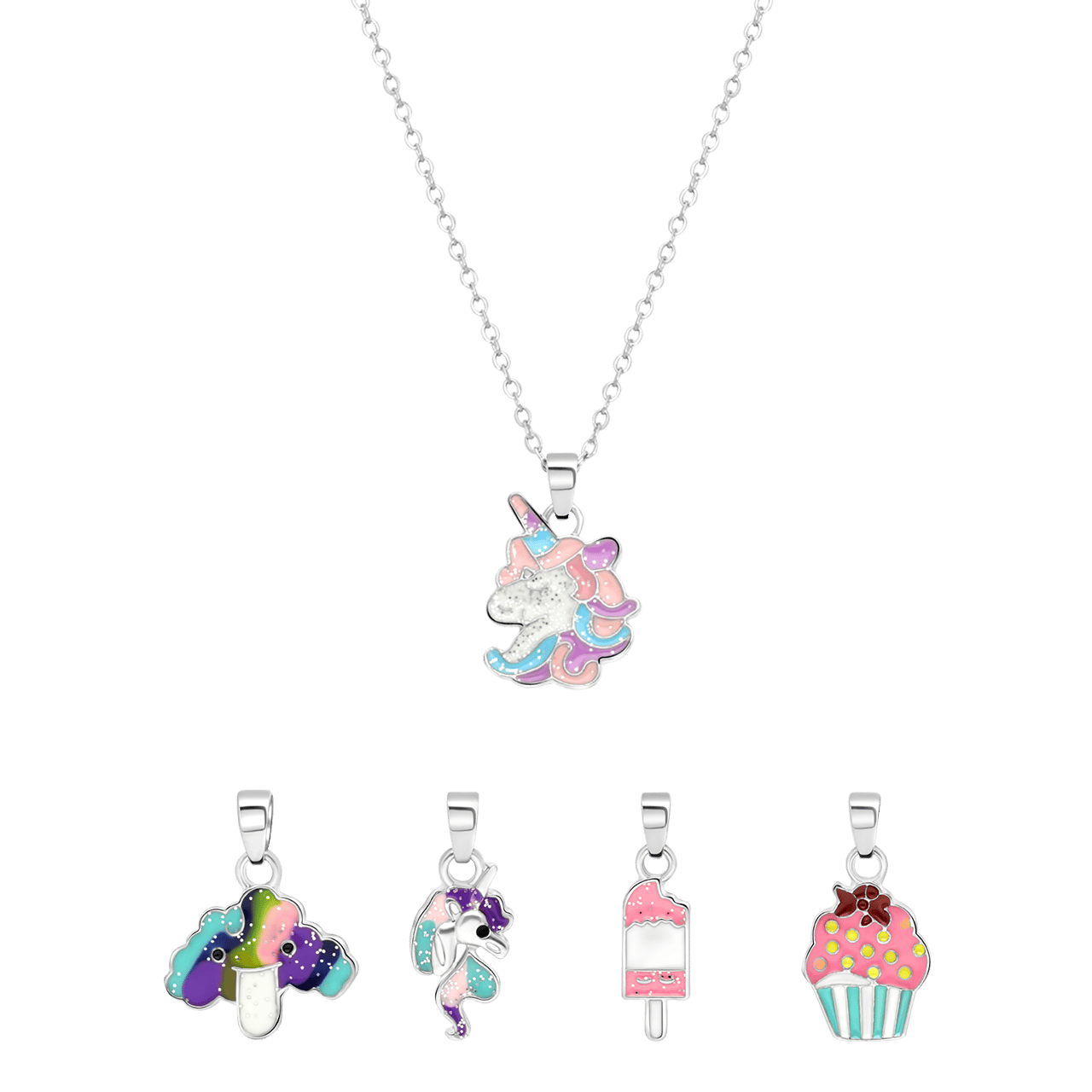 Zilverkleurige bijoux ketting set