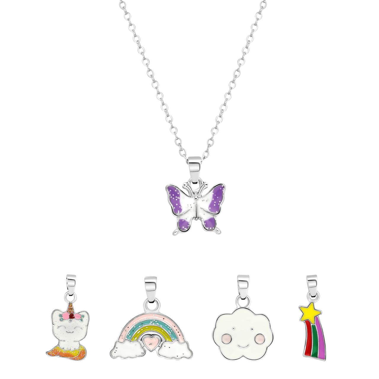Zilverkleurige bijoux ketting set