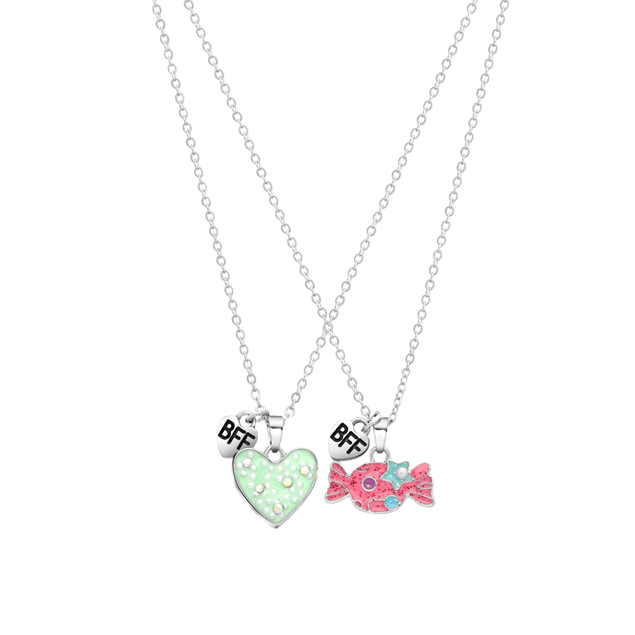 Zilverkleurige bijoux ketting set