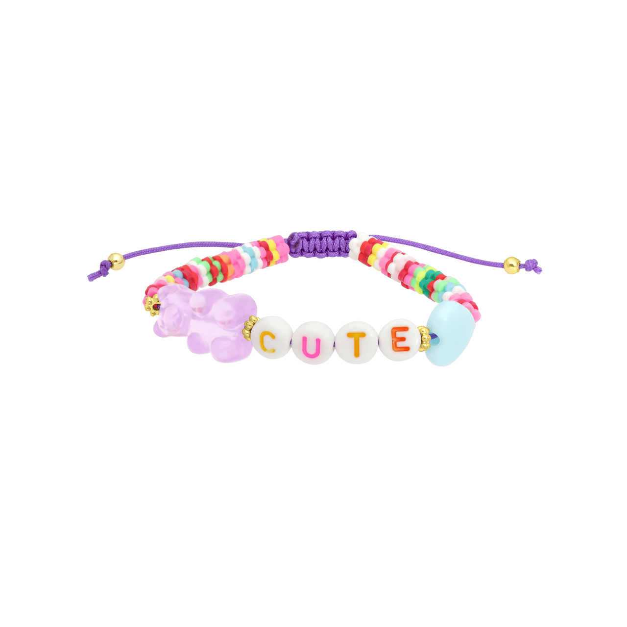 Bijoux armband met paarse beer