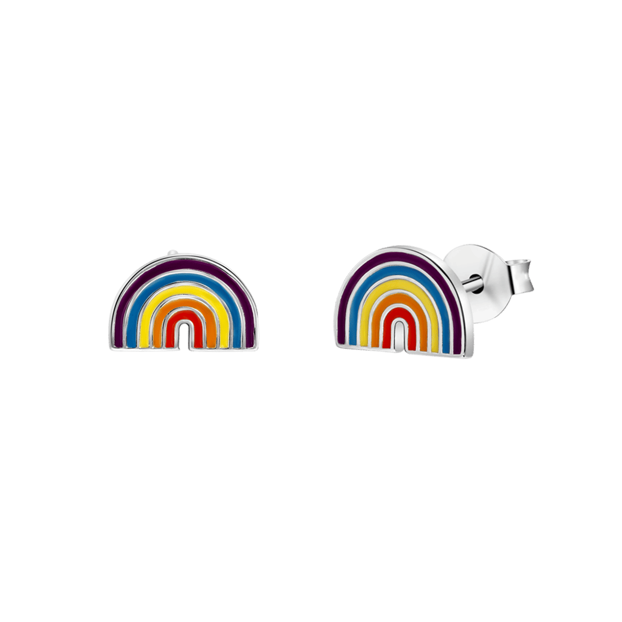 Ohrstecker, 925 Silber, Emaille, Regenbogen, K3