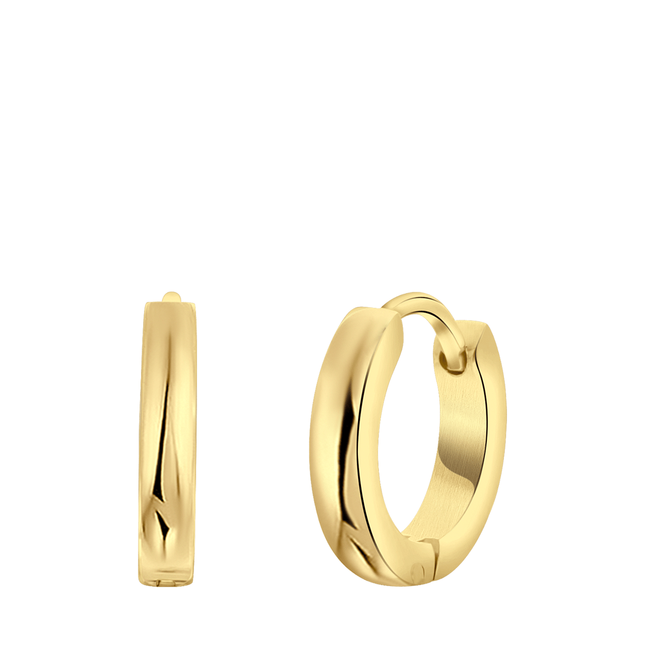 Stalen goldplated herenoorringen