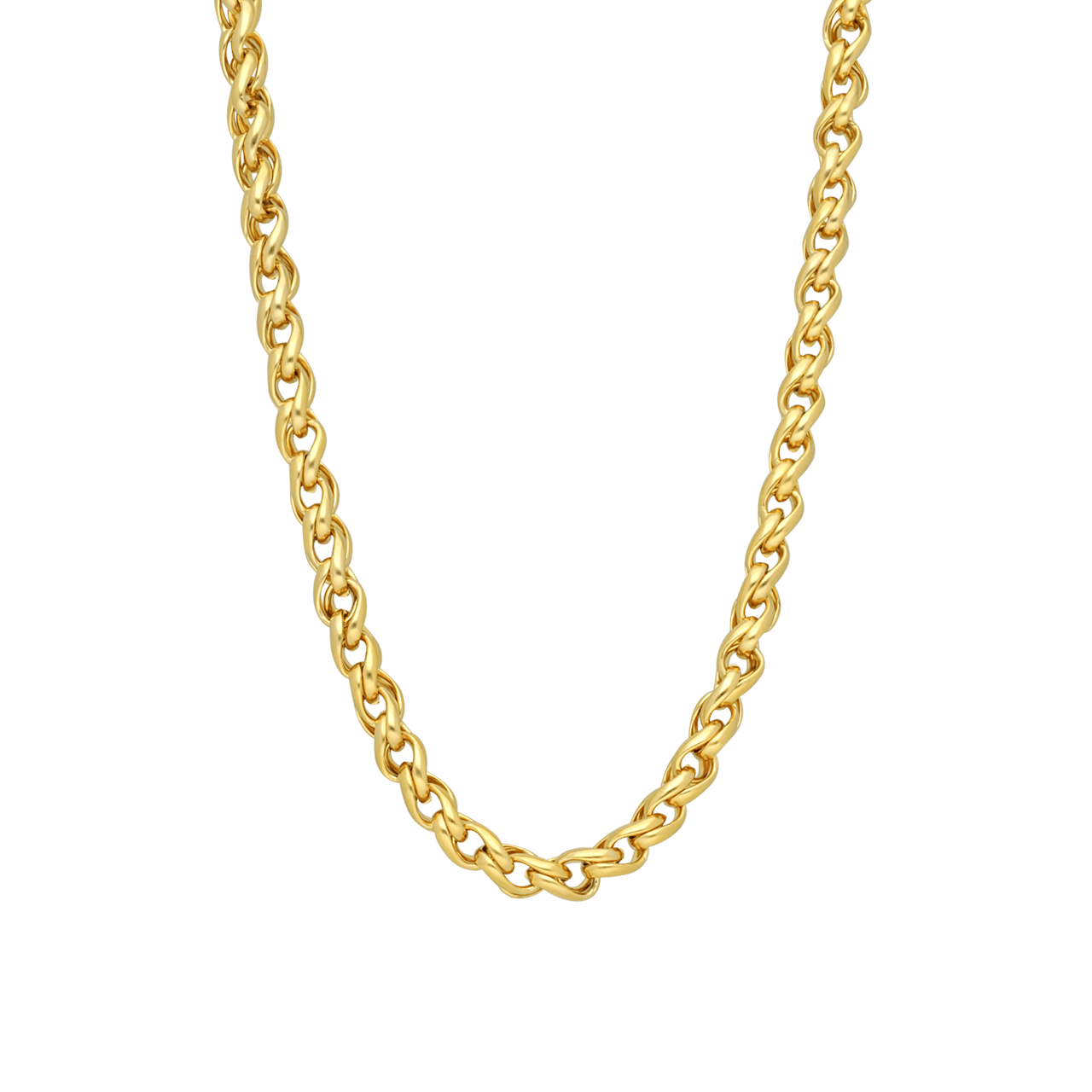 Gerecycleerd stalen goldplated ketting schakel spiga