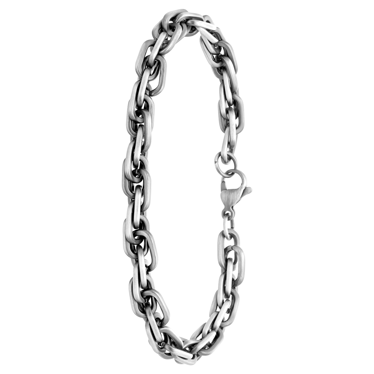 Gerecycled stalen herenarmband schakel antique finish